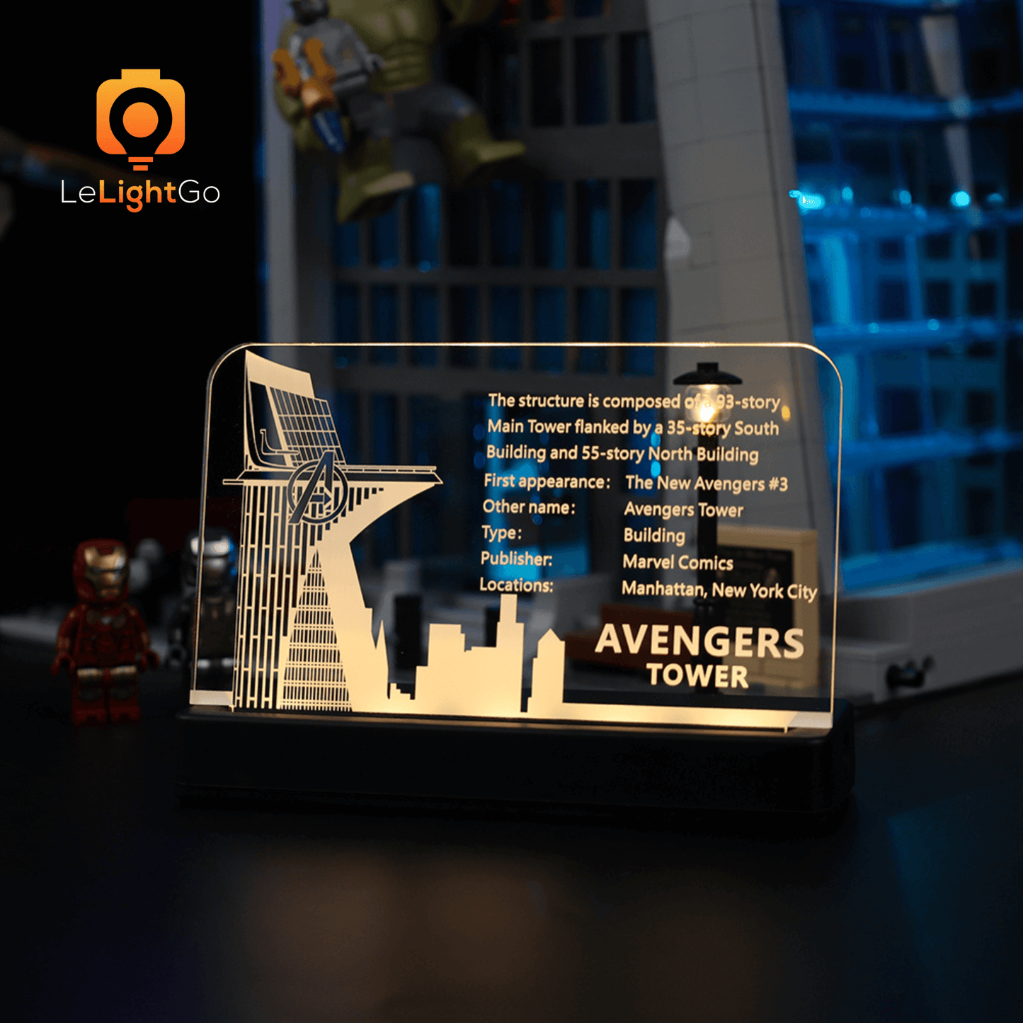 LED Nameplate for Avengers Tower 76269