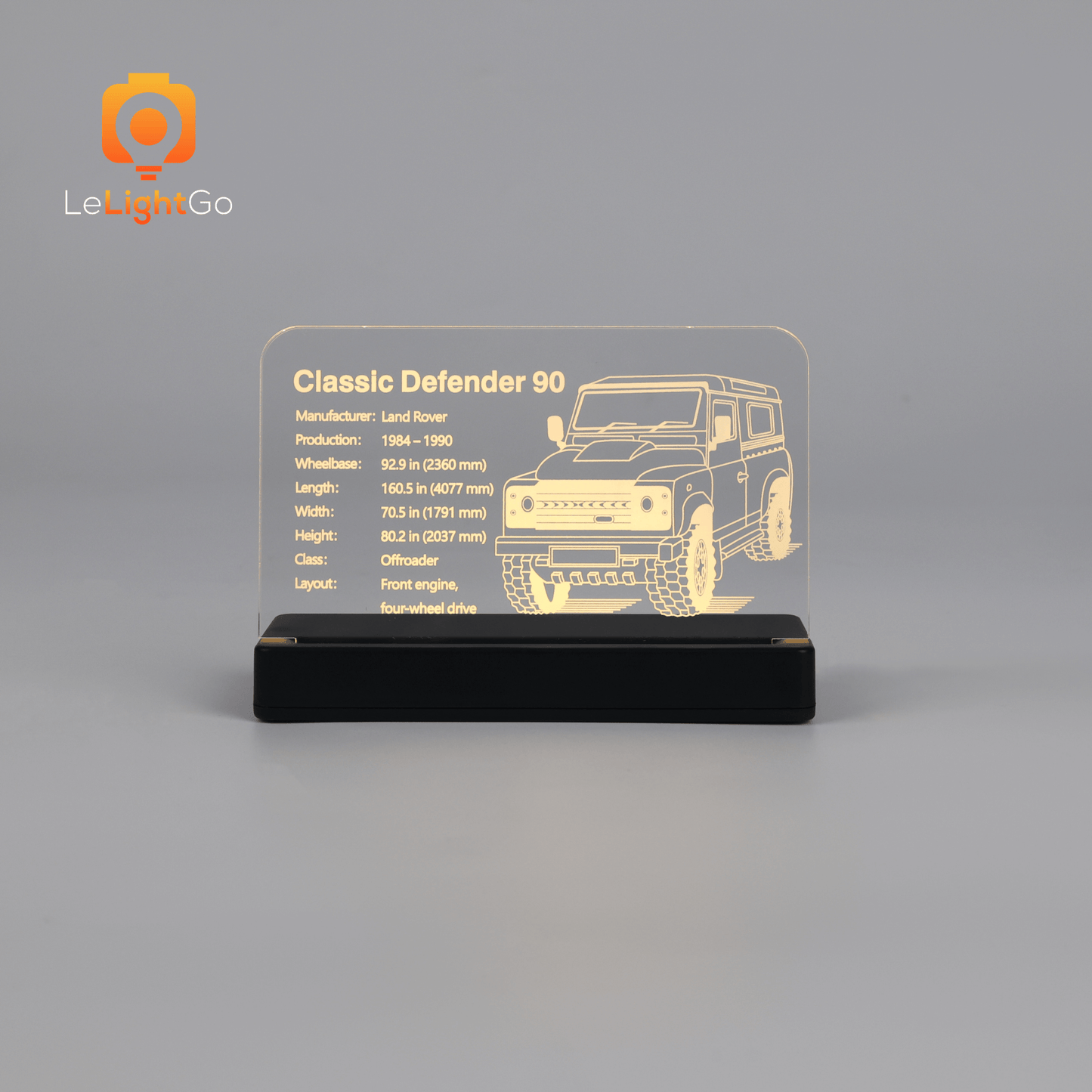 LED Nameplate for Land Rover Classic Defender 90 10317