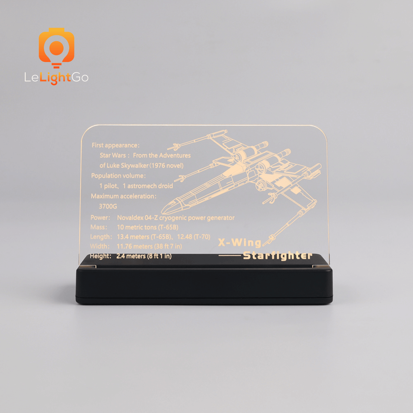 LED Nameplate for X-Wing Starfighter 75355