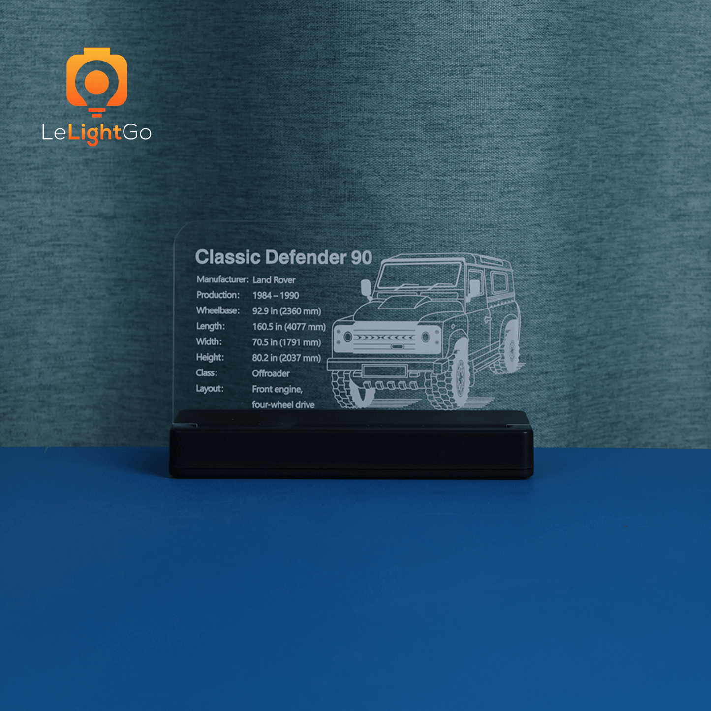 LED Nameplate for Land Rover Classic Defender 90 10317