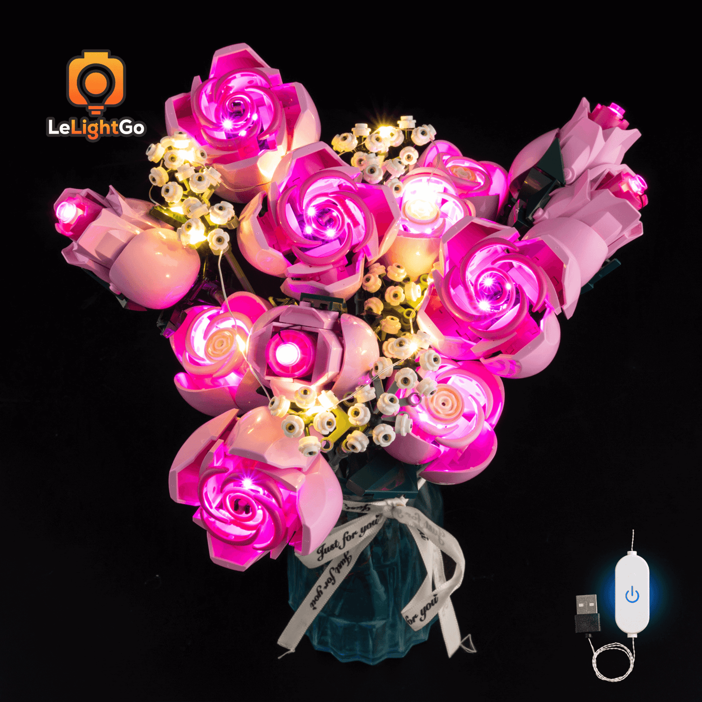 Light Kit For Bouquet of Pink Roses 10374