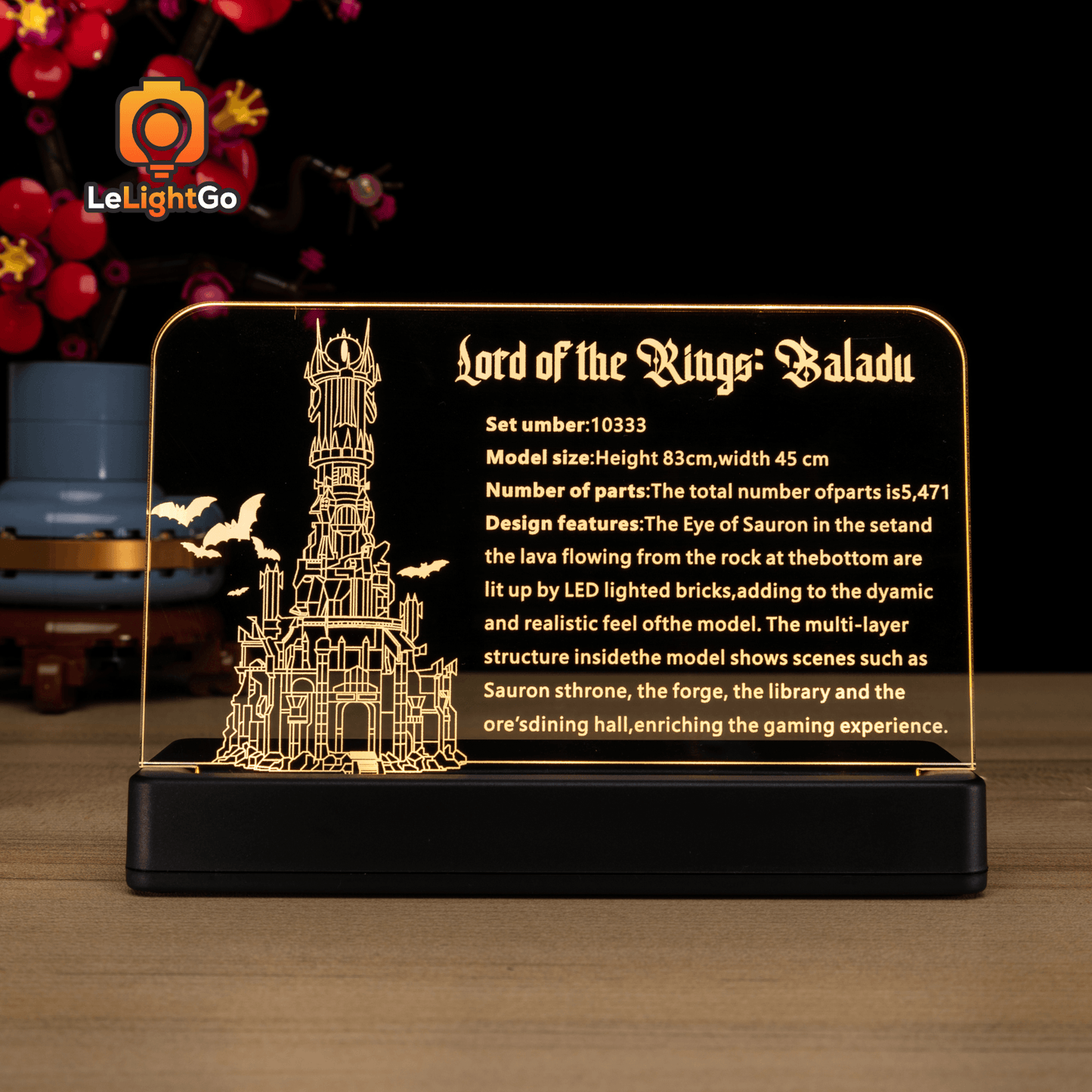 LED Nameplate for The Lord of the Rings: Barad-dûr 10333