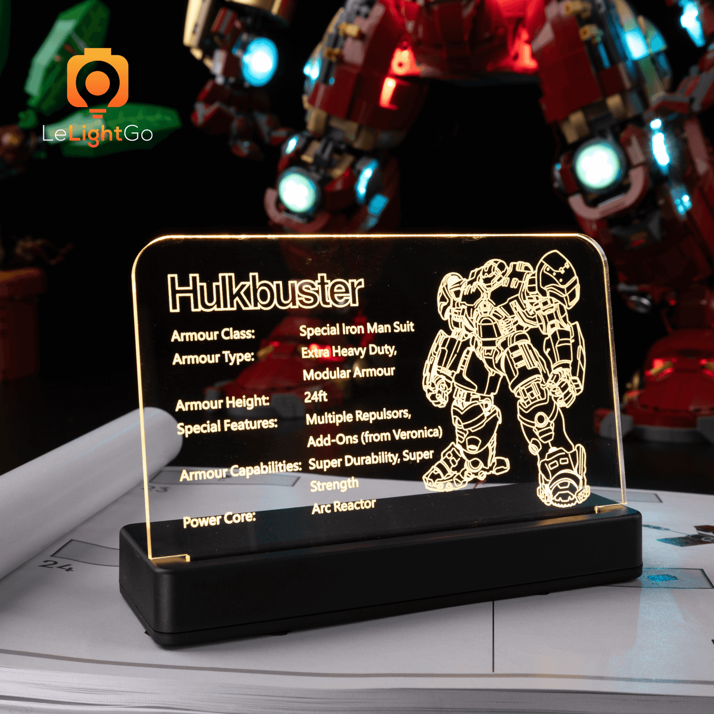 LED Nameplate for Hulkbuster 76210