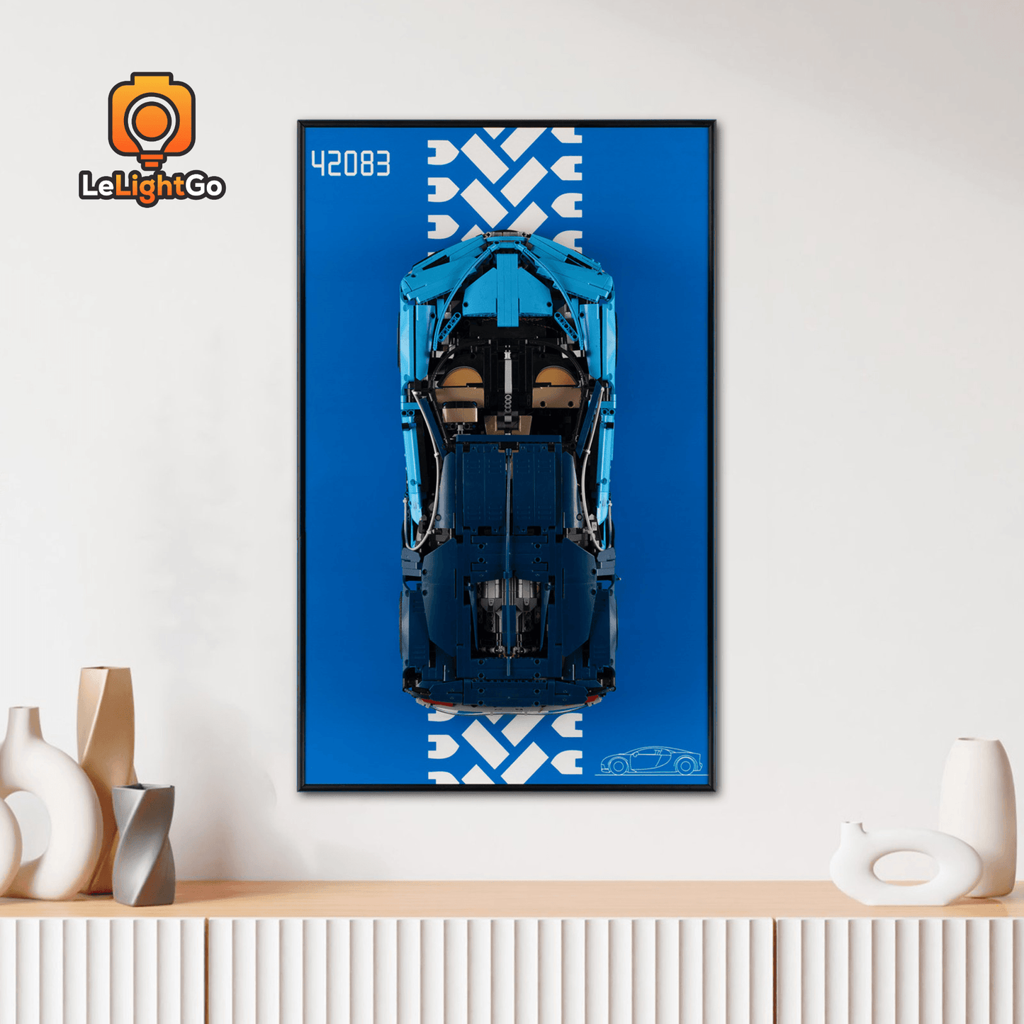 Display Wall-Mount for Bugatti Chiron 42083
