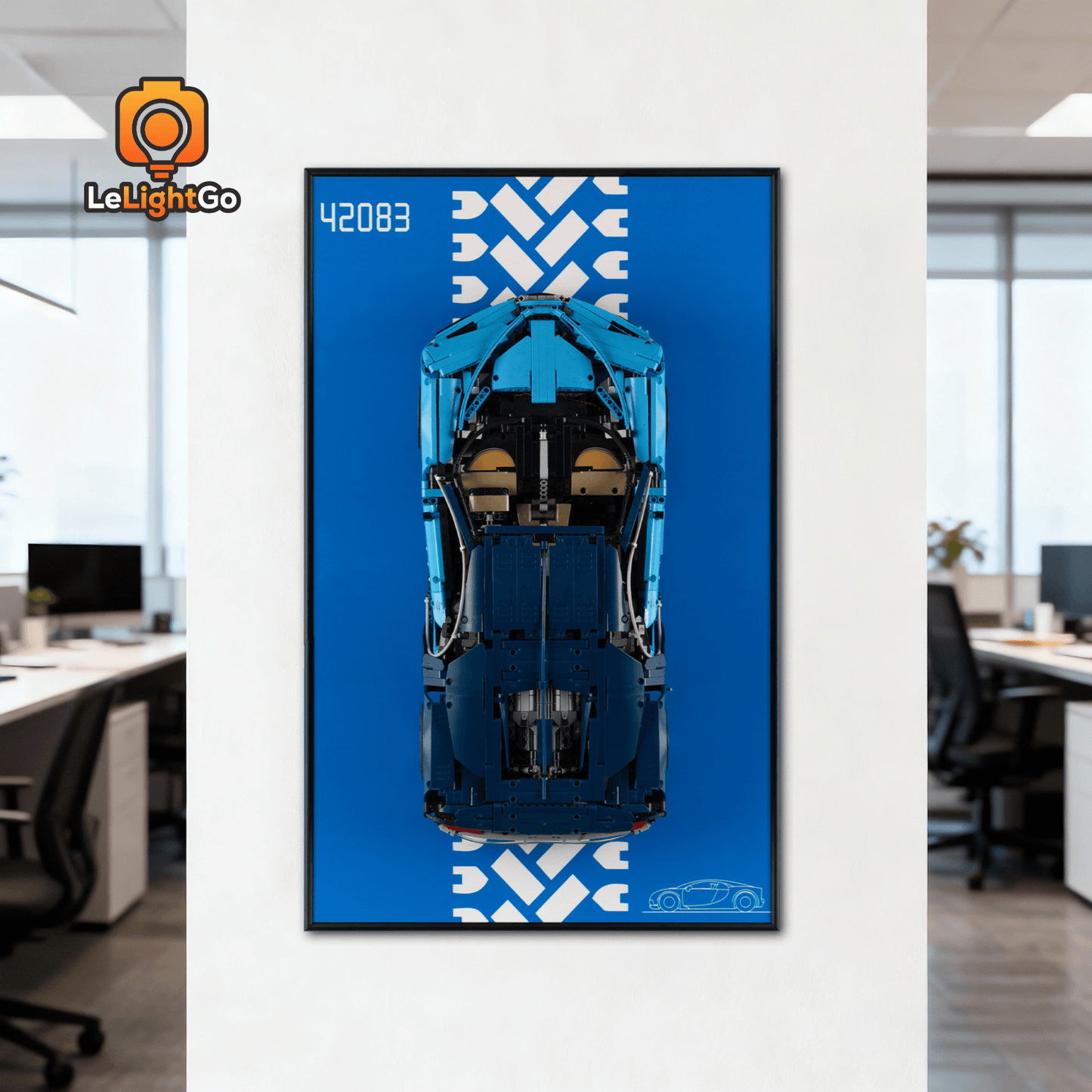 Display Wall-Mount for Bugatti Chiron 42083