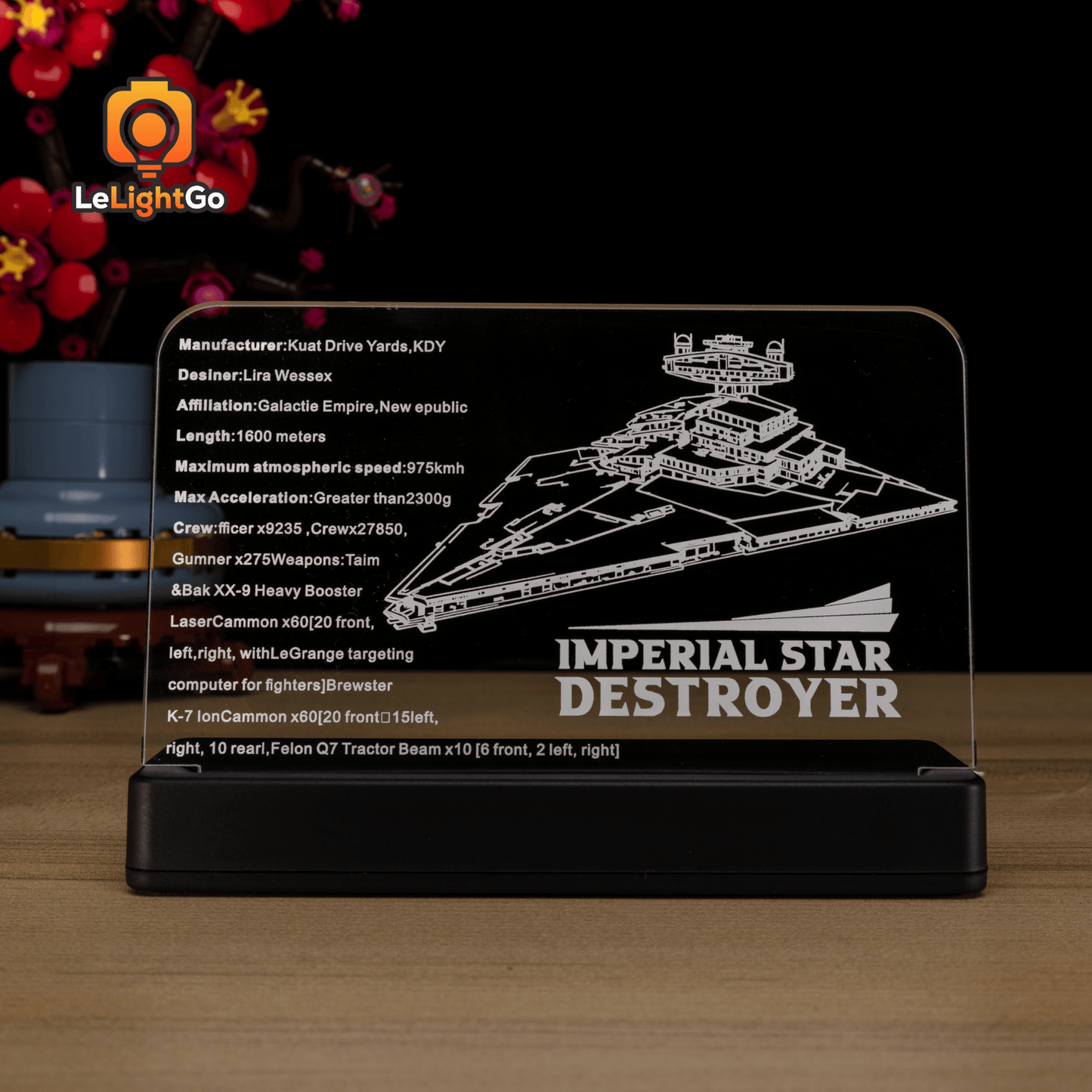 LED Nameplate for Imperial Star Destroyer 75394