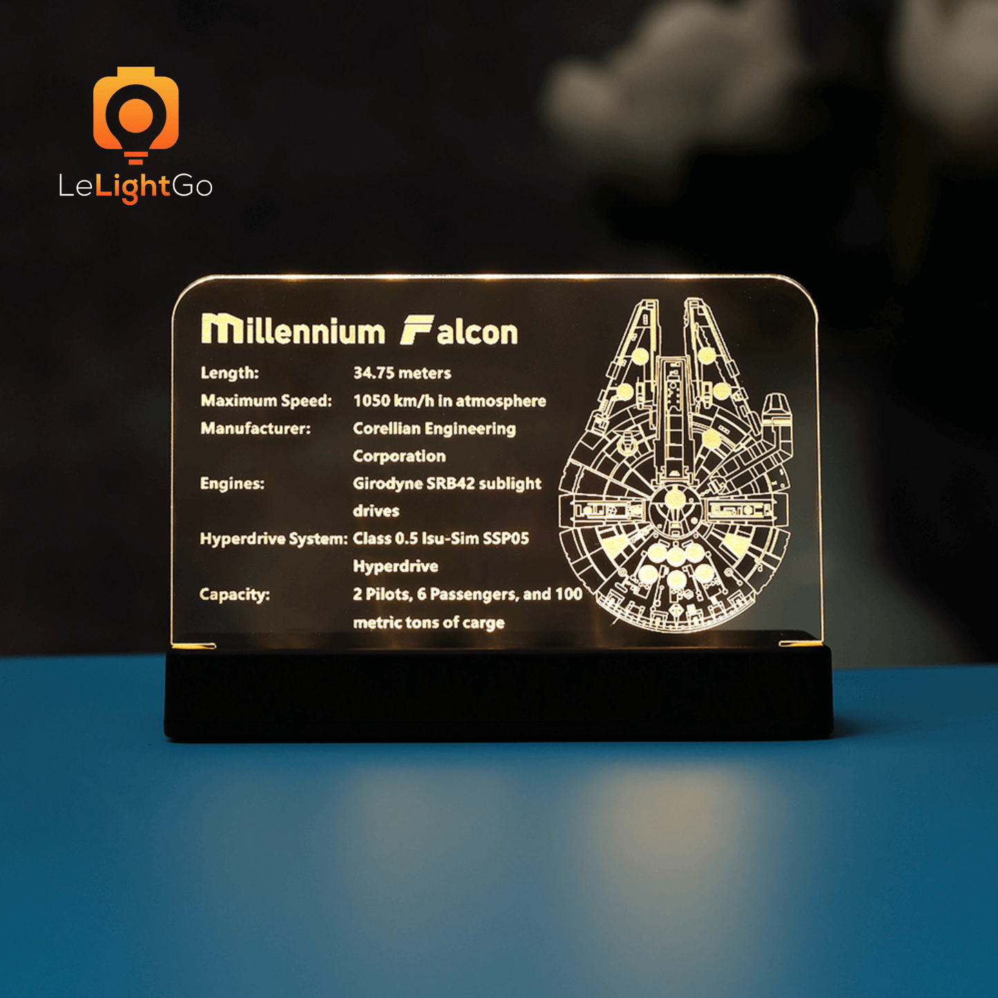 LED Nameplate for Star Wars UCS Millennium Falcon 75192