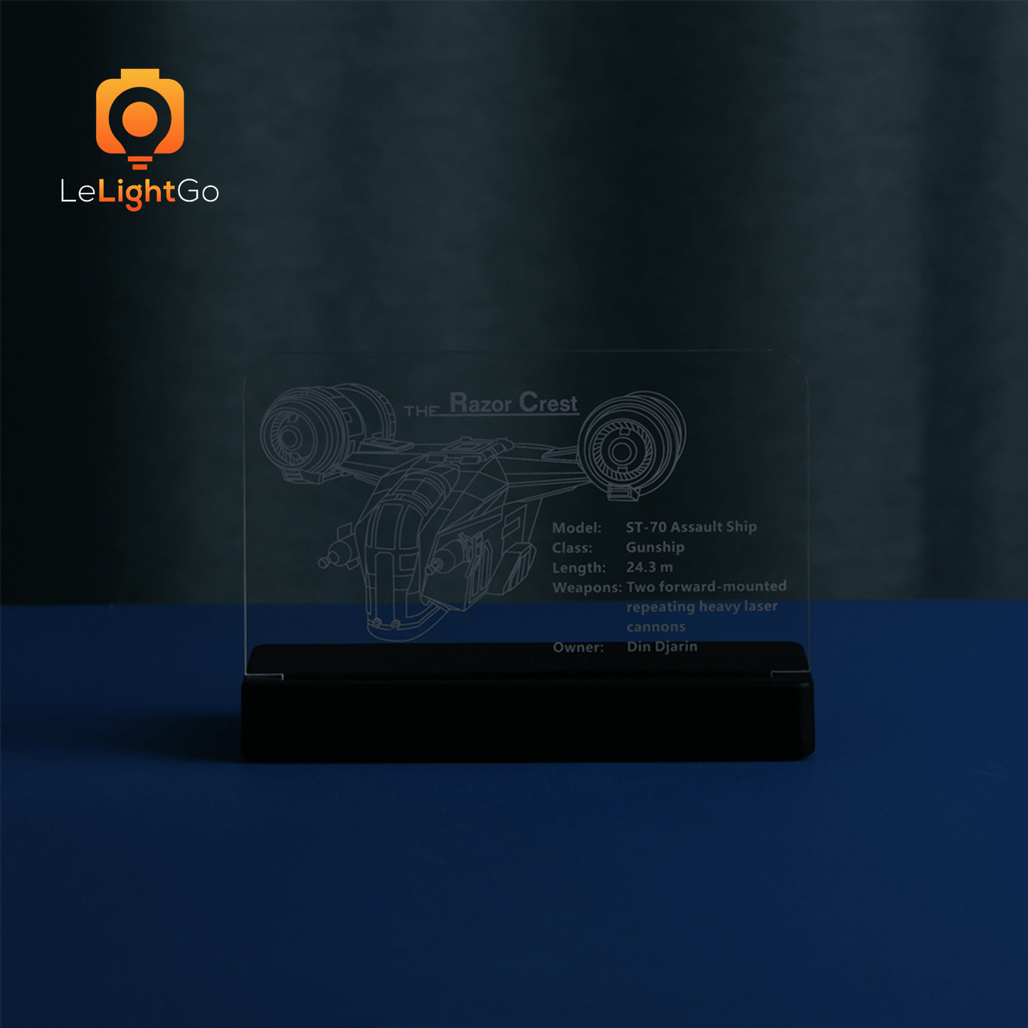 LED Nameplate for The Razor Crest 75331