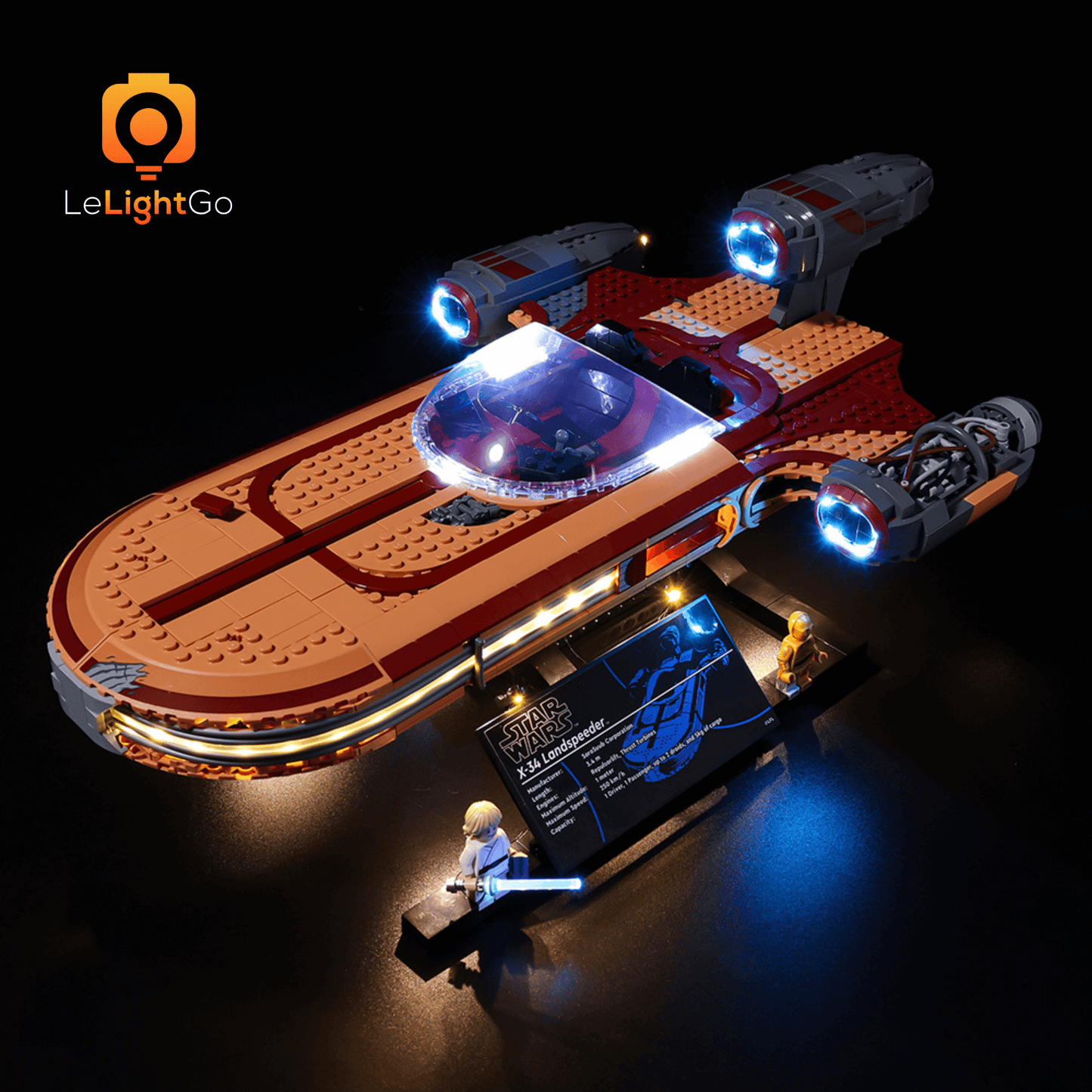 Light Kit For Luke Skywalker’s Landspeeder 75341
