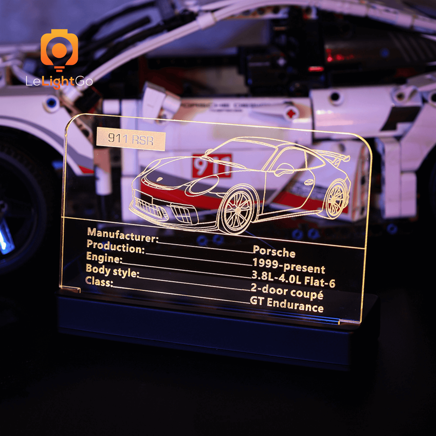 LED Nameplate for Porsche 911 RSR 42096