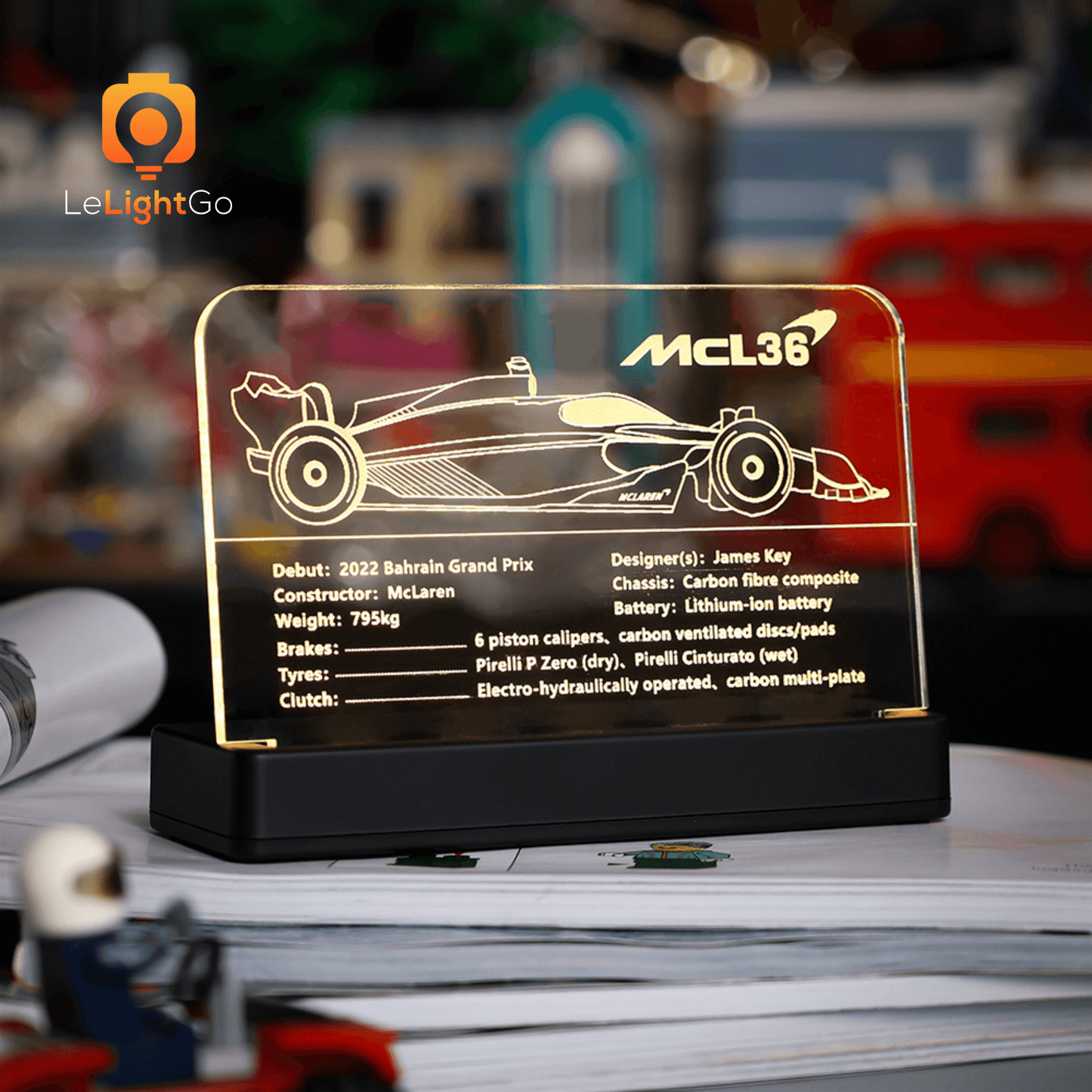 LED Nameplate for McLaren Formula 1 Race Car 42141