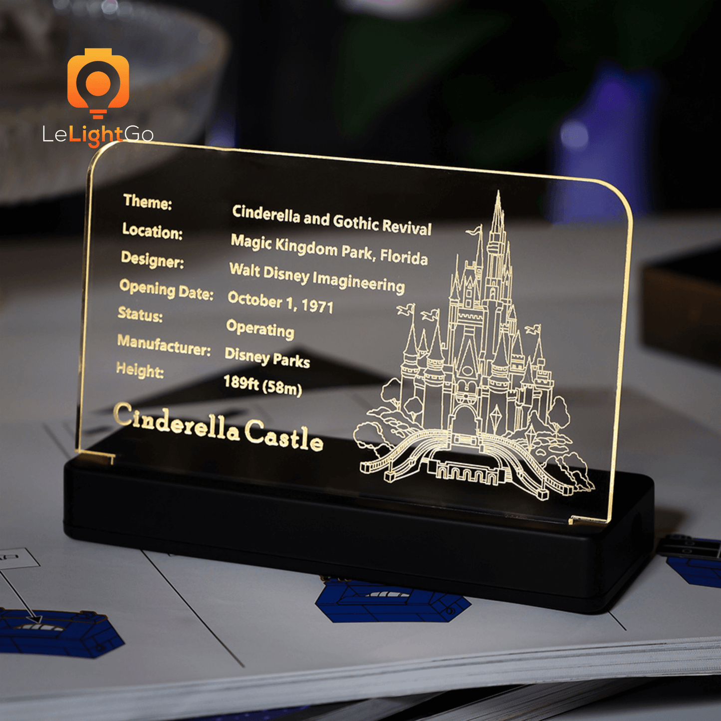 LED Nameplate for The Disney Castle 71040