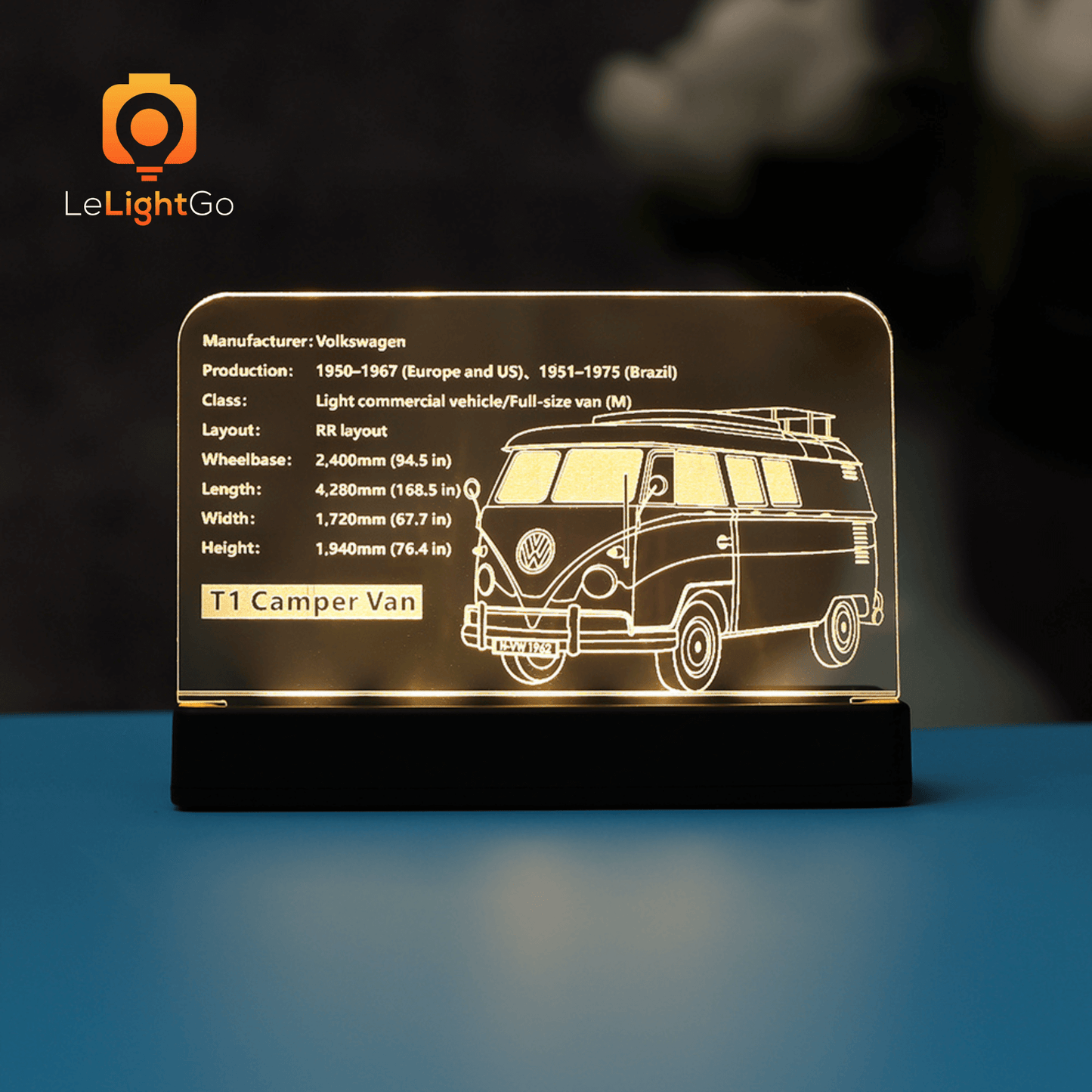 LED Nameplate for Volkswagen T1 Camper Van 10220