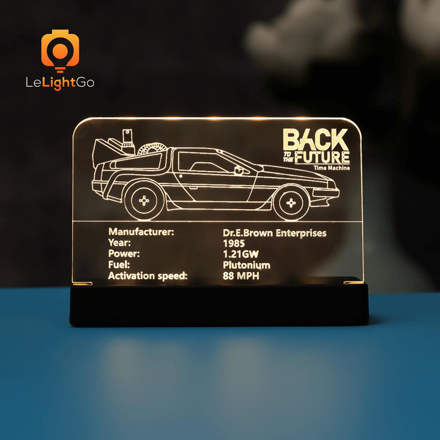 LED Nameplate for Back to the Future Time Machine 10300