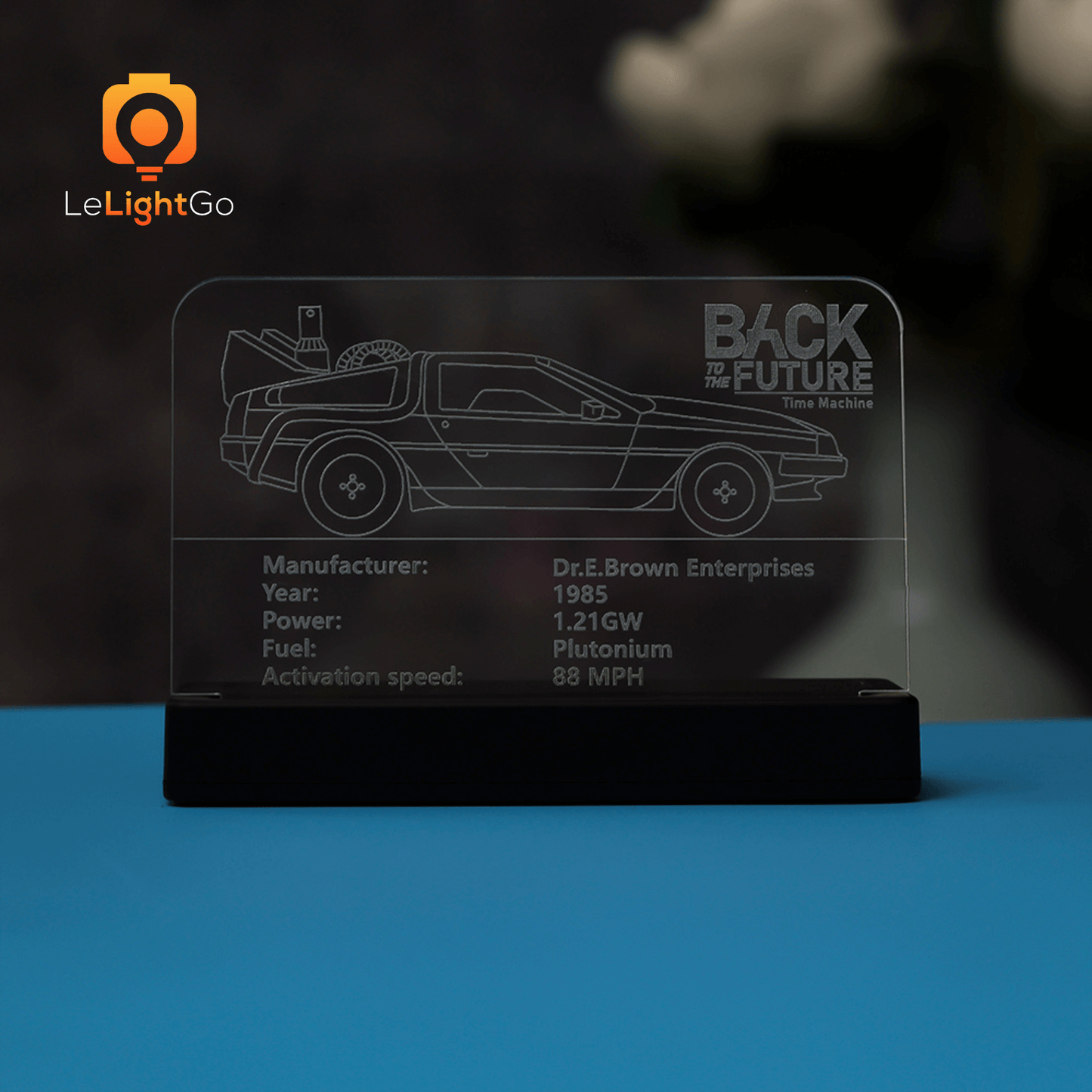 LED Nameplate for Back to the Future Time Machine 10300