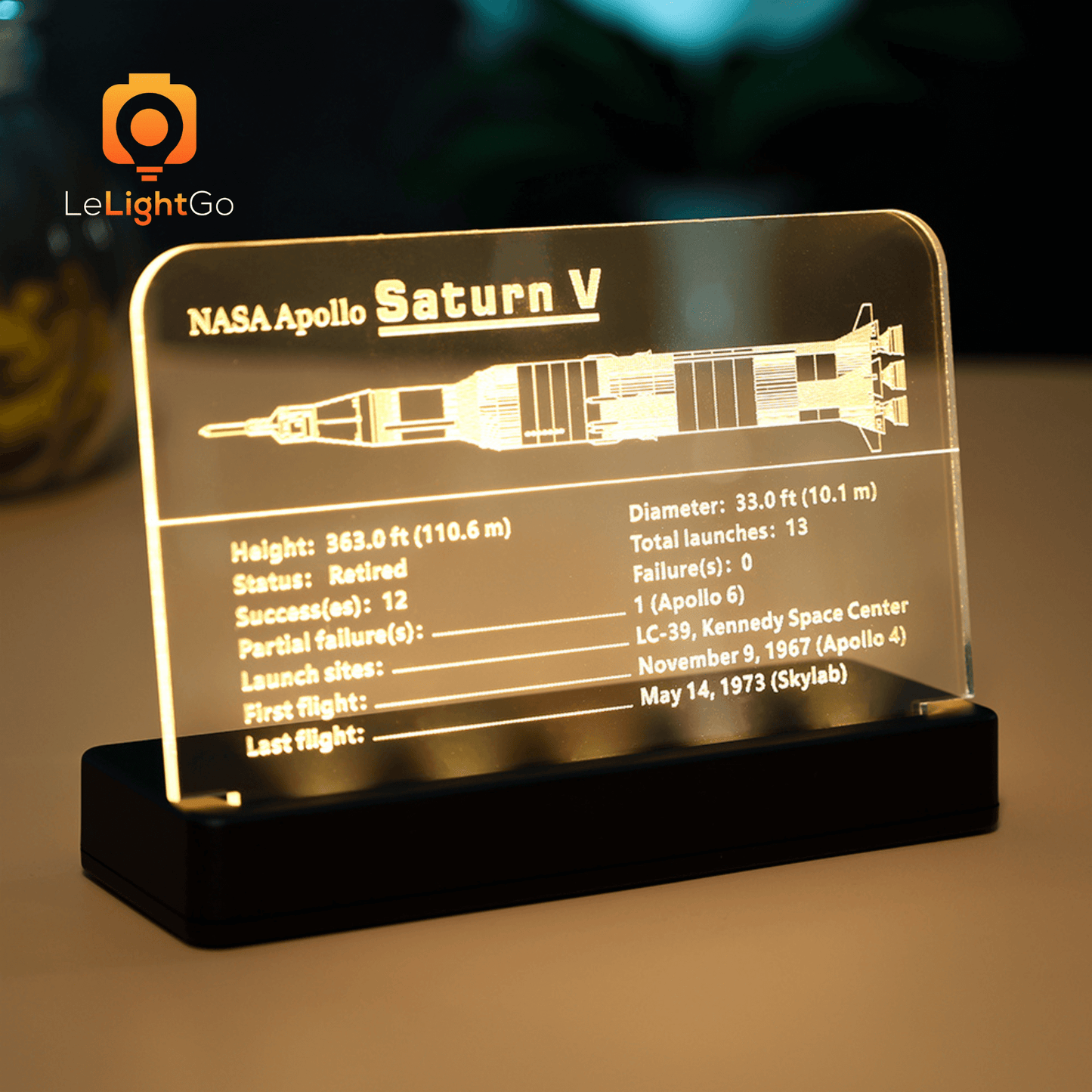 LED Nameplate for NASA Apollo Saturn V 21309