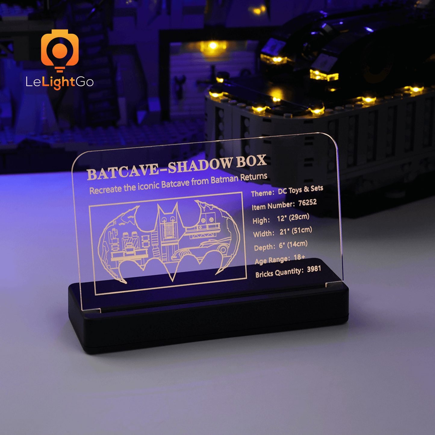 LED Nameplate for Batcave –  Shadow Box 76252