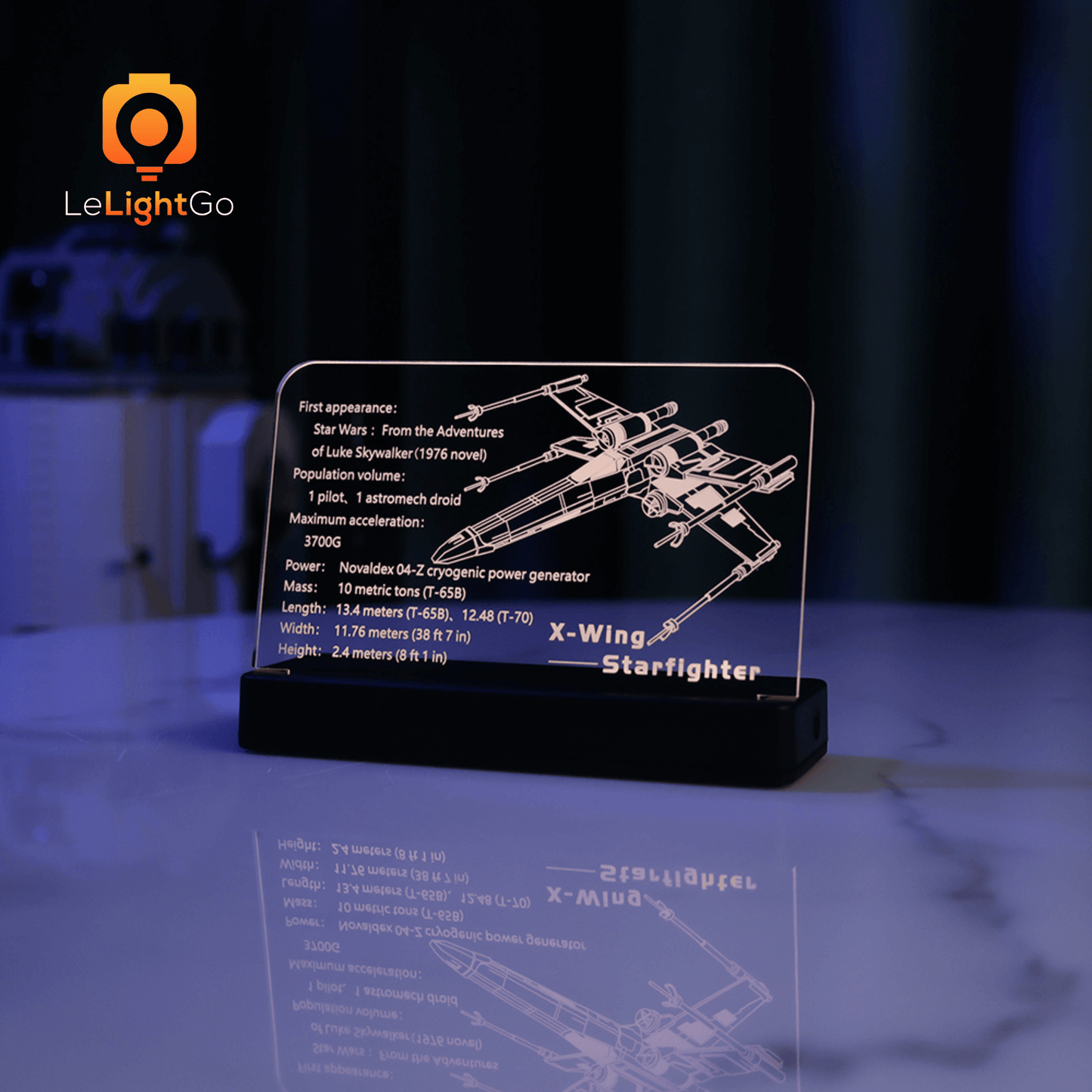 LED Nameplate for X-Wing Starfighter 75355