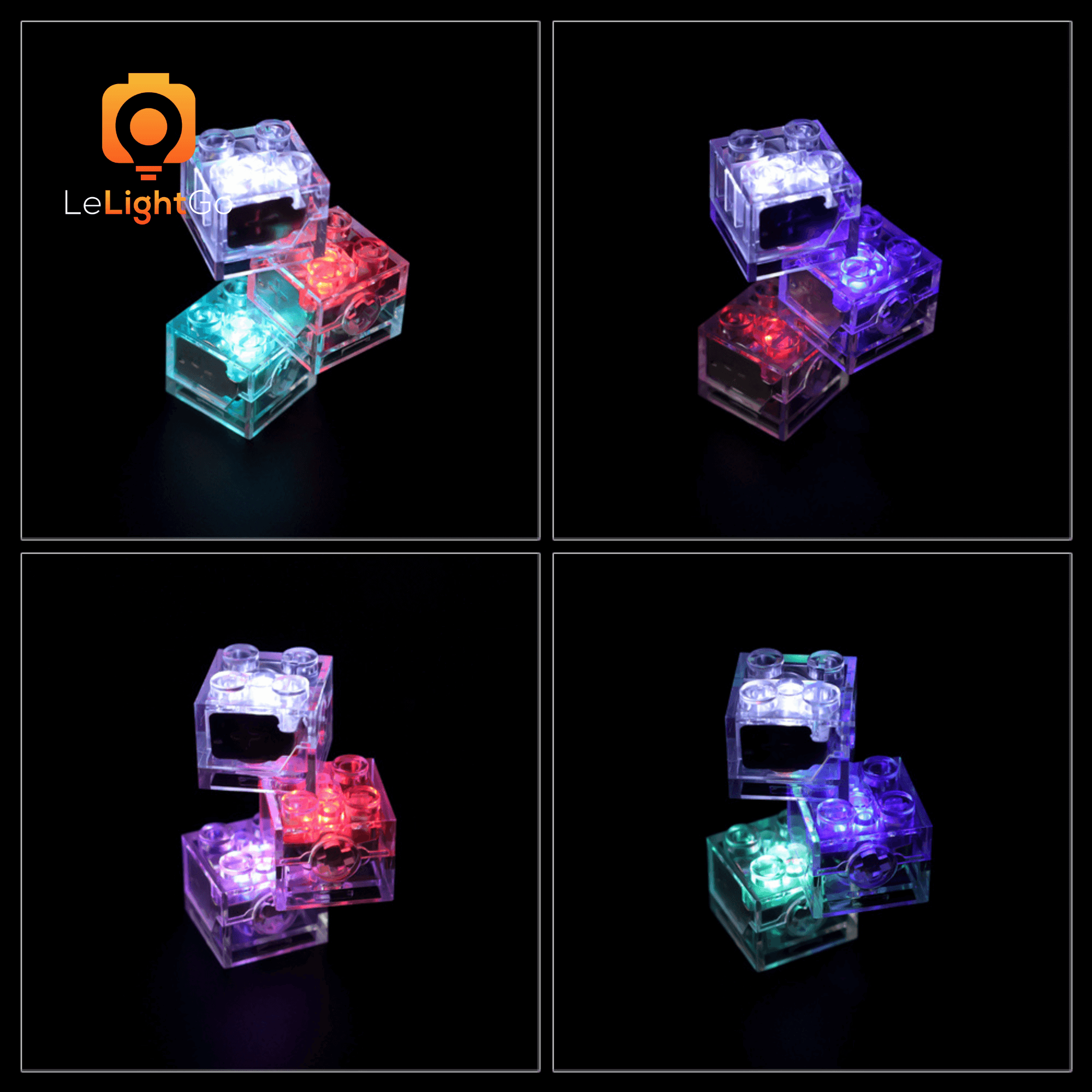DIY 1 piece 2x2 LED Light Up Light Brick | LeLightgo – LeLightGo