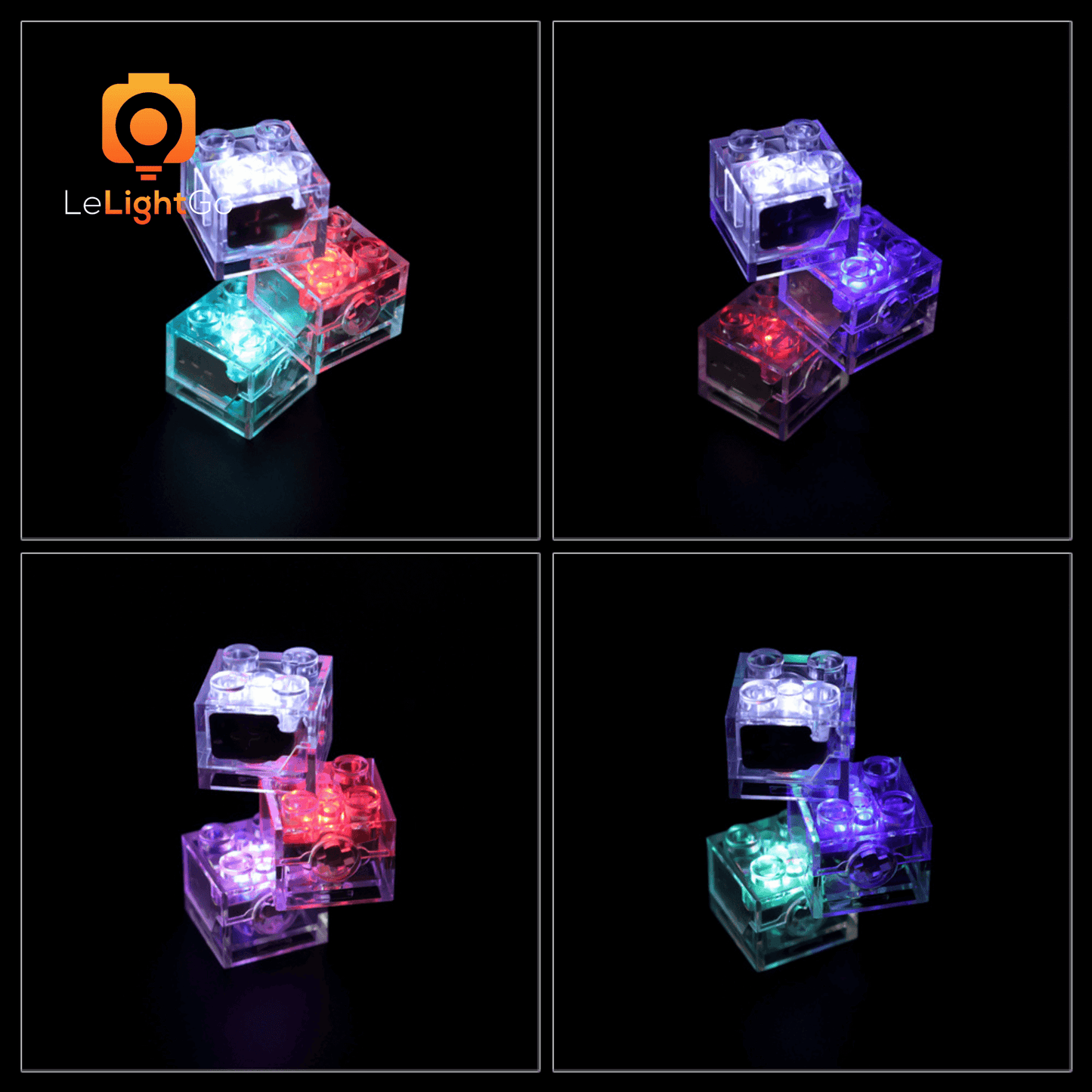LeLightGo DIY 1 piece 2x2 LED Light Brick