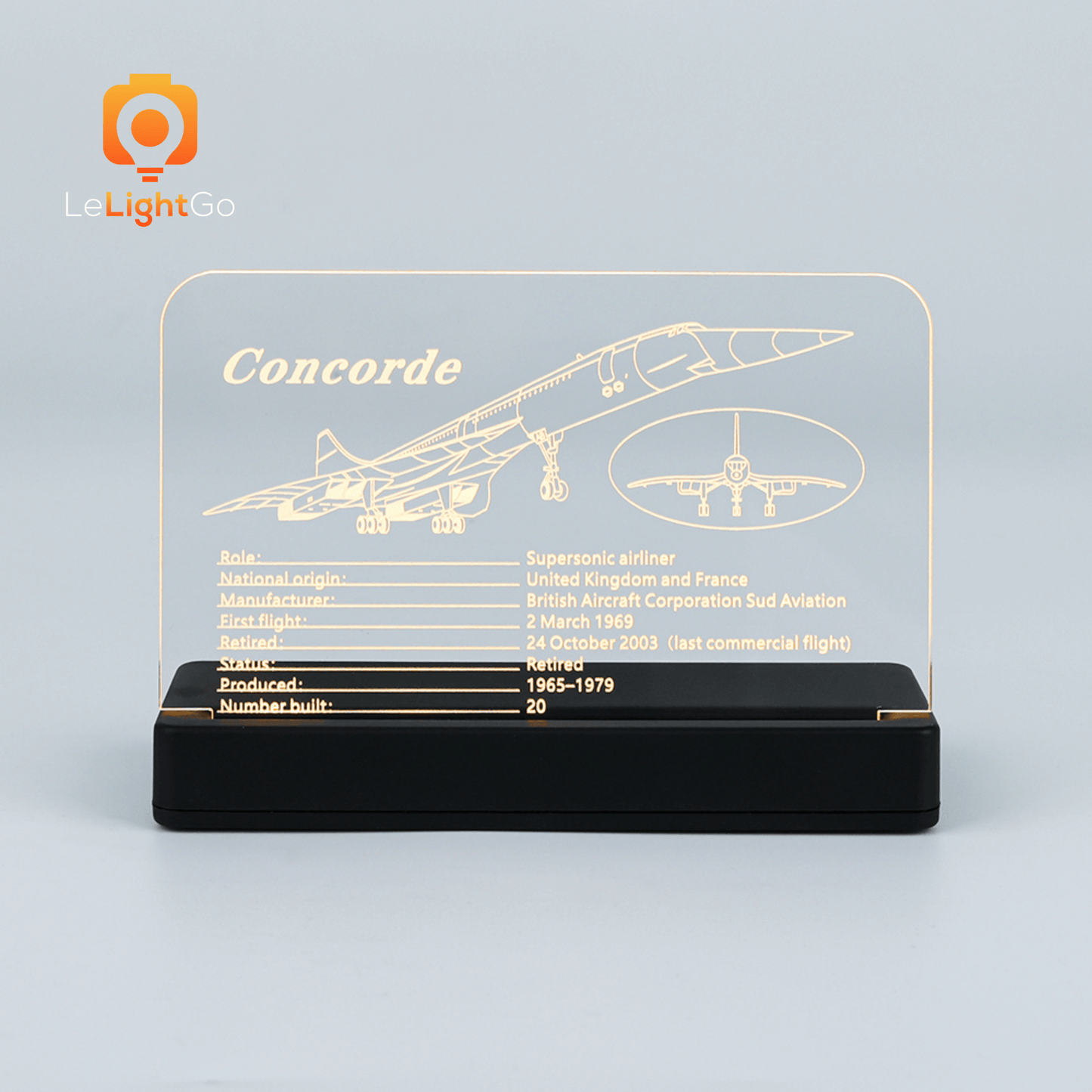 LED Nameplate for Concorde 10318
