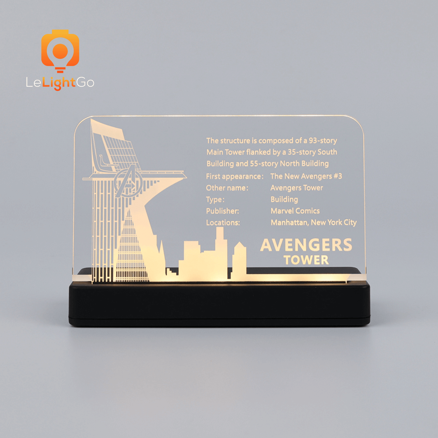 LED Nameplate for Avengers Tower 76269