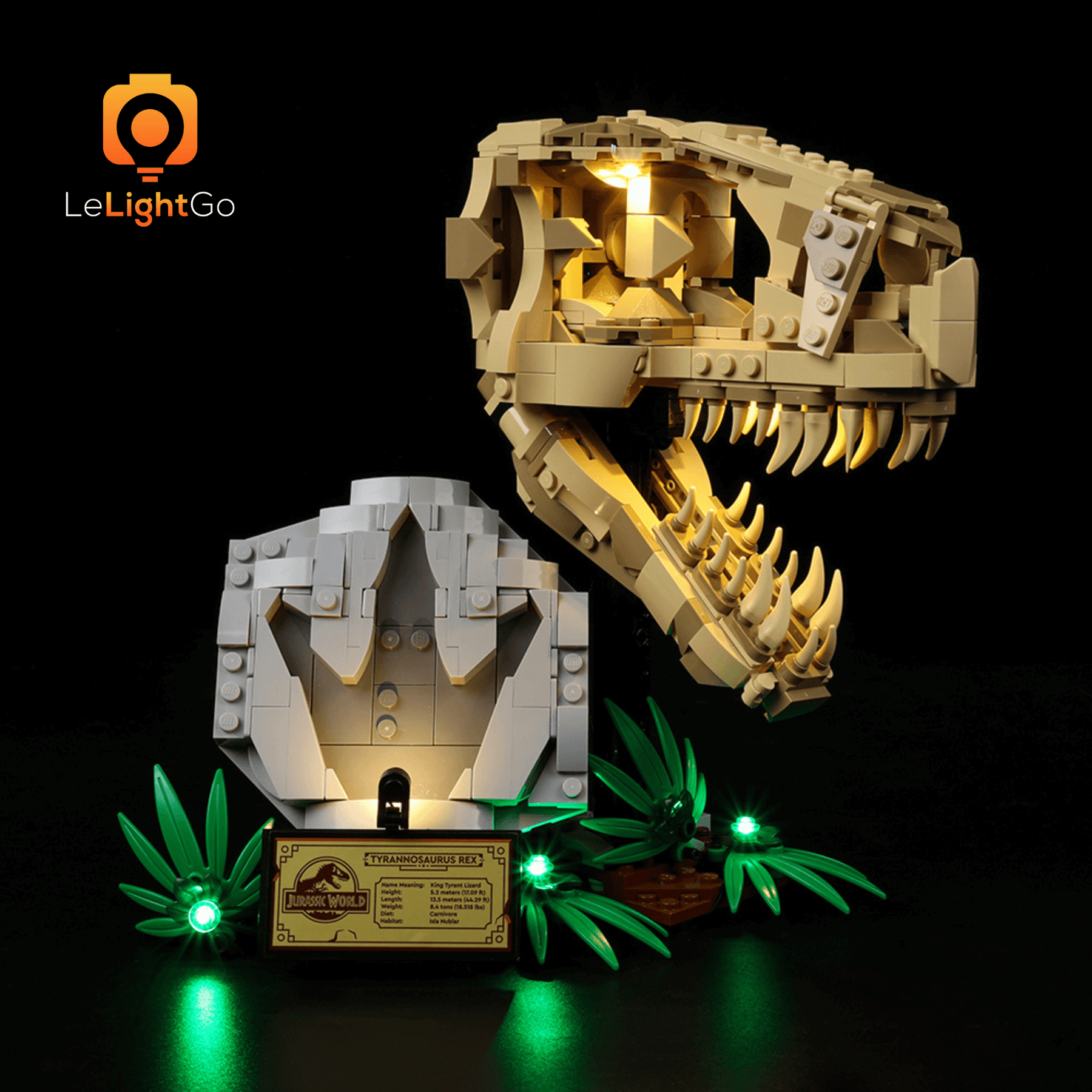 Light Kit For Dinosaur Fossils: T. rex Skull 76964 – LeLightGo
