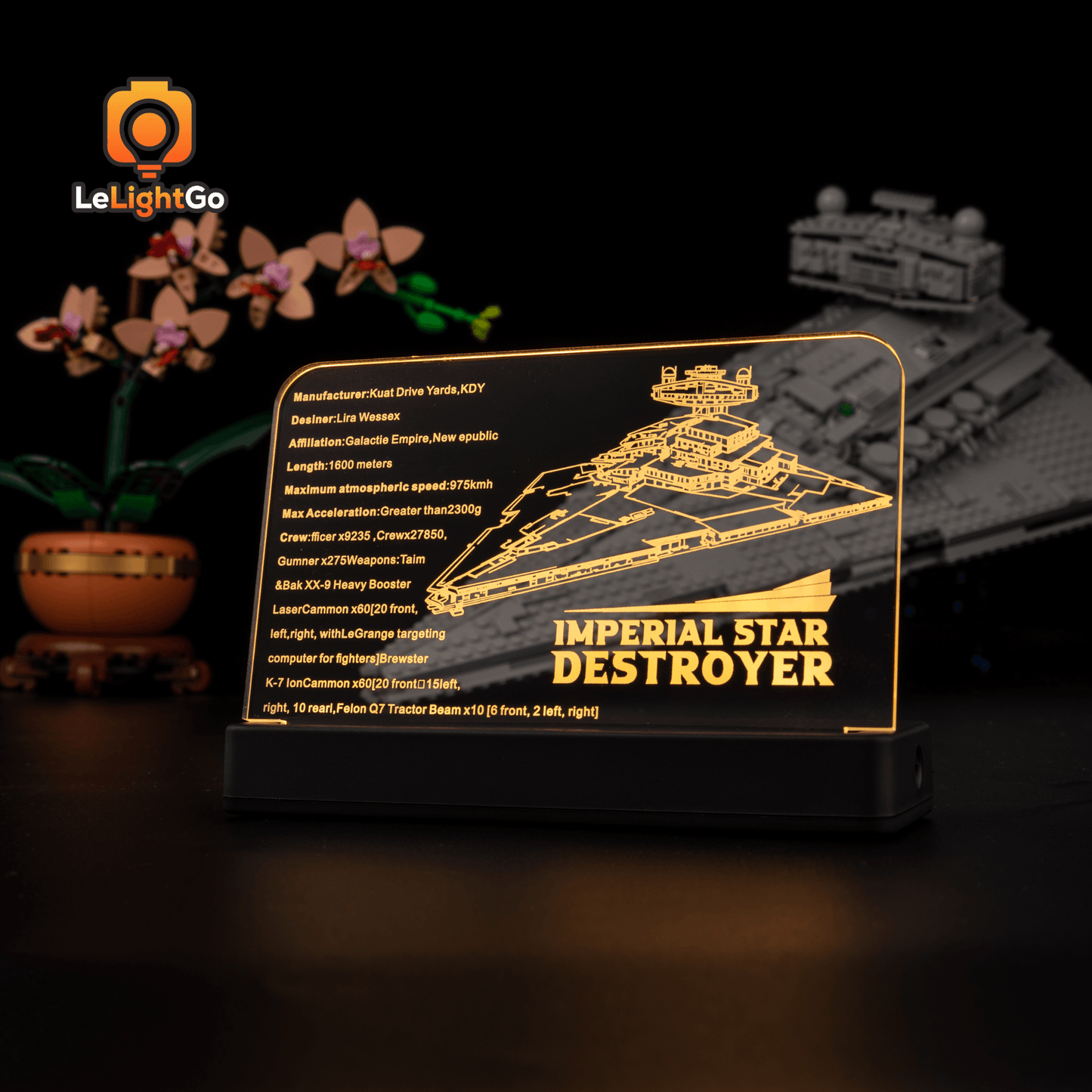 LED Nameplate for Imperial Star Destroyer 75394