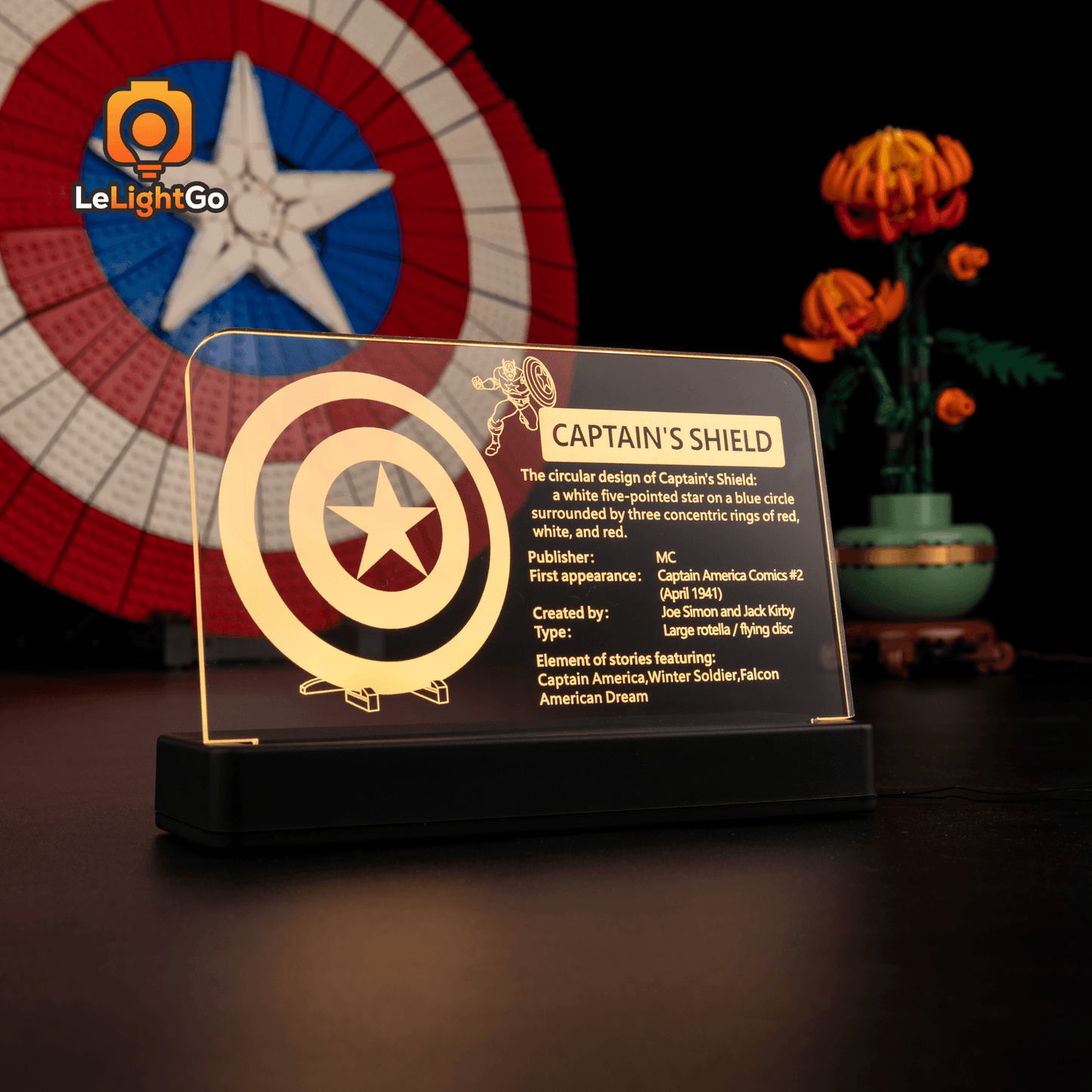 LED Nameplate for Captain America's Shield 76262