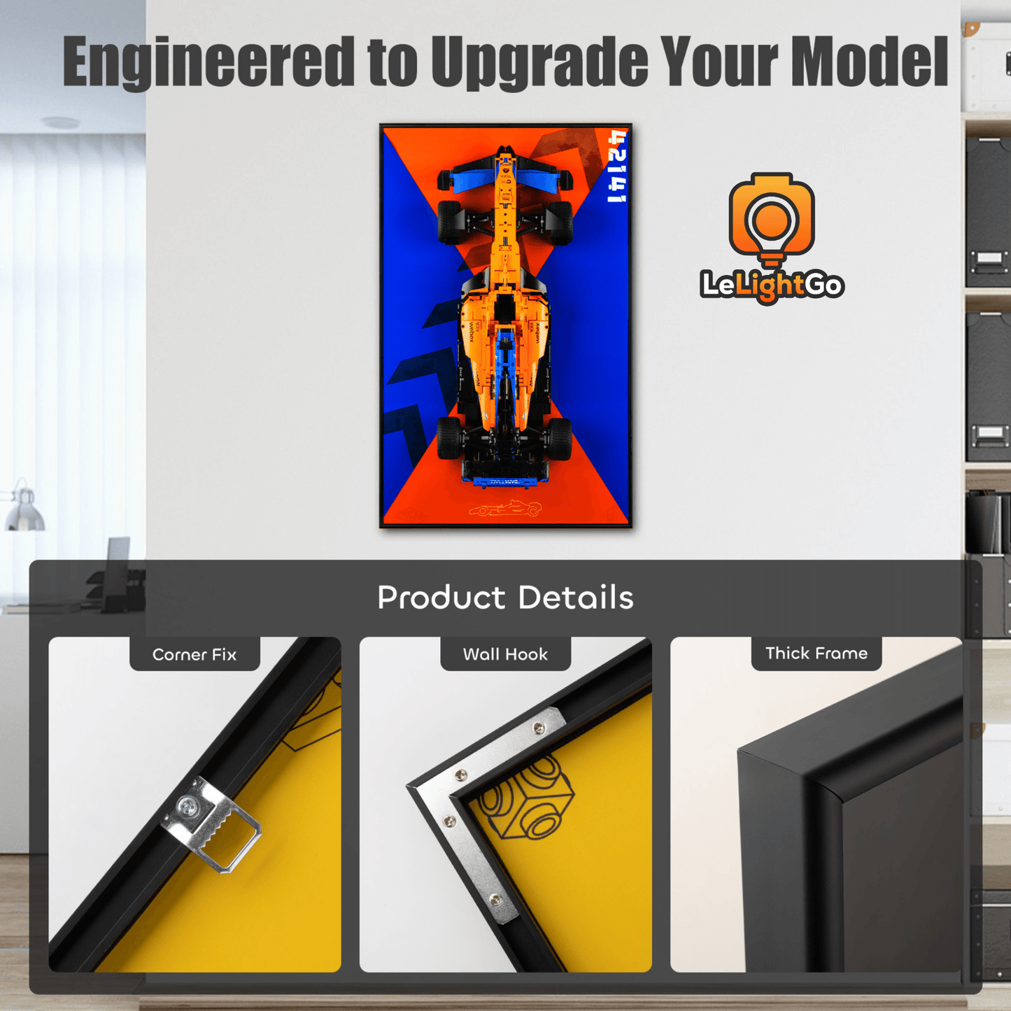 Display Wall-Mount for McLaren Formula 1 Race Car 42141