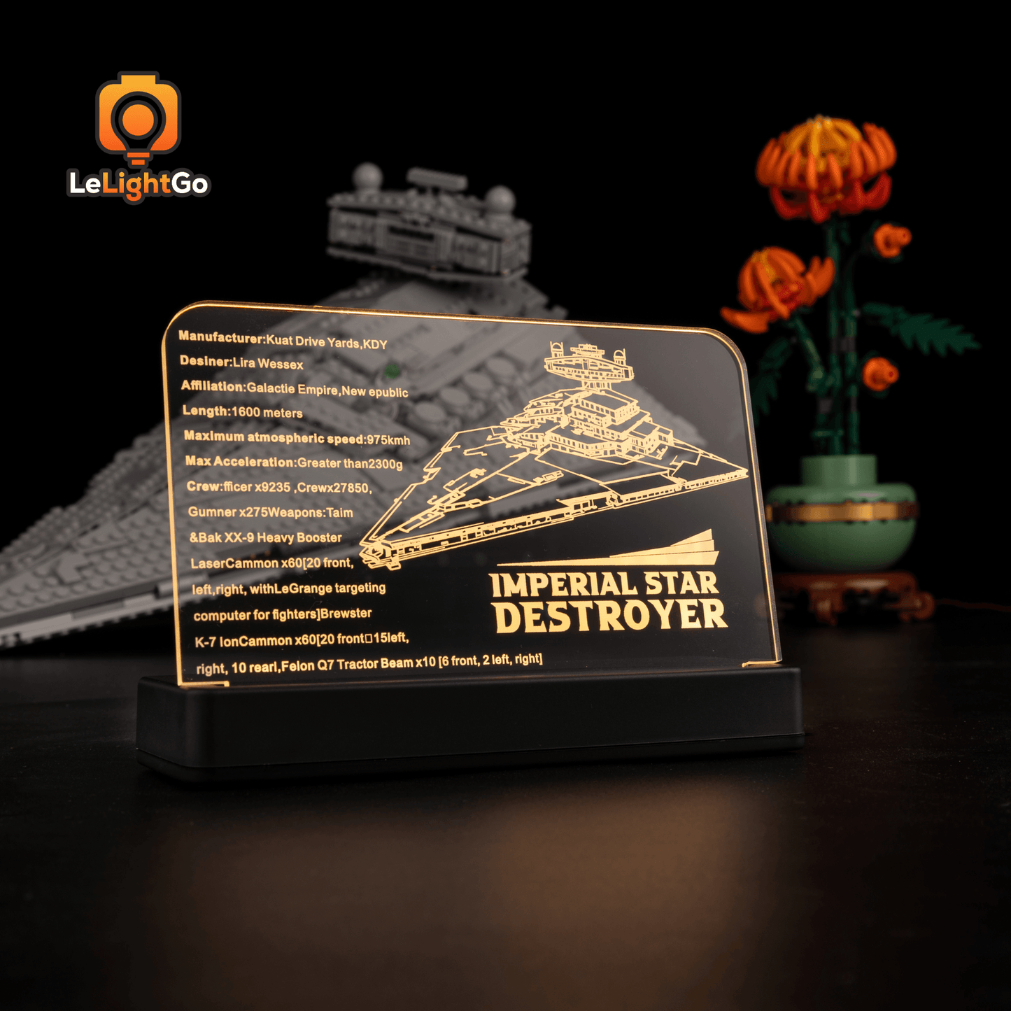 LED Nameplate for Imperial Star Destroyer 75394
