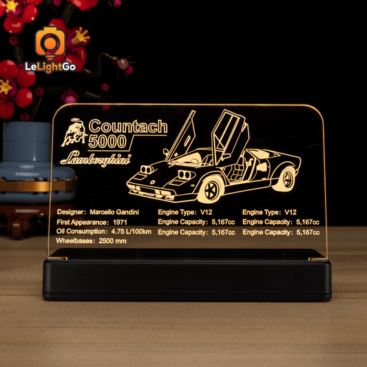 LED Nameplate for Lamborghini Countach 5000 Quattrovalvole 10337