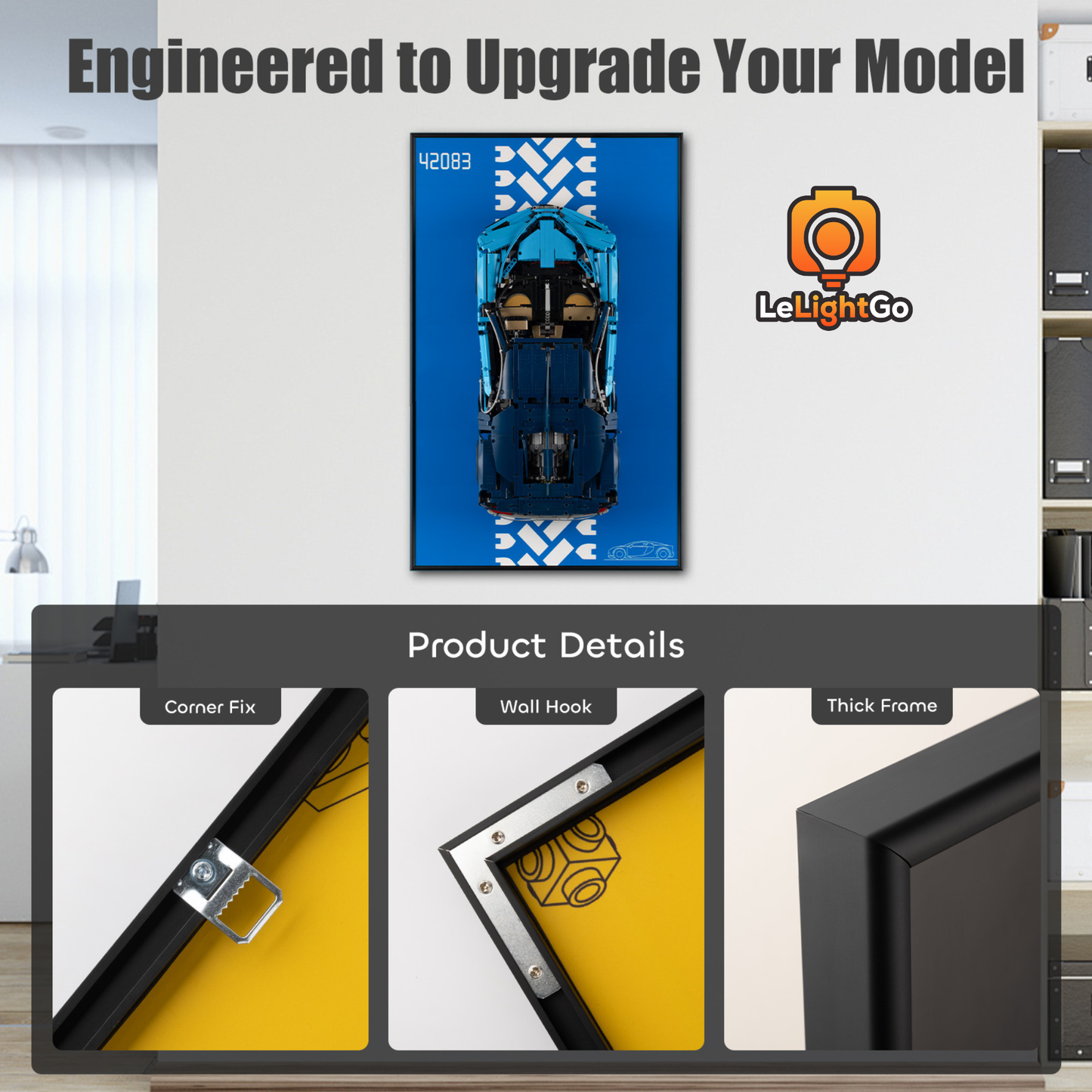 Display Wall-Mount for Bugatti Chiron 42083
