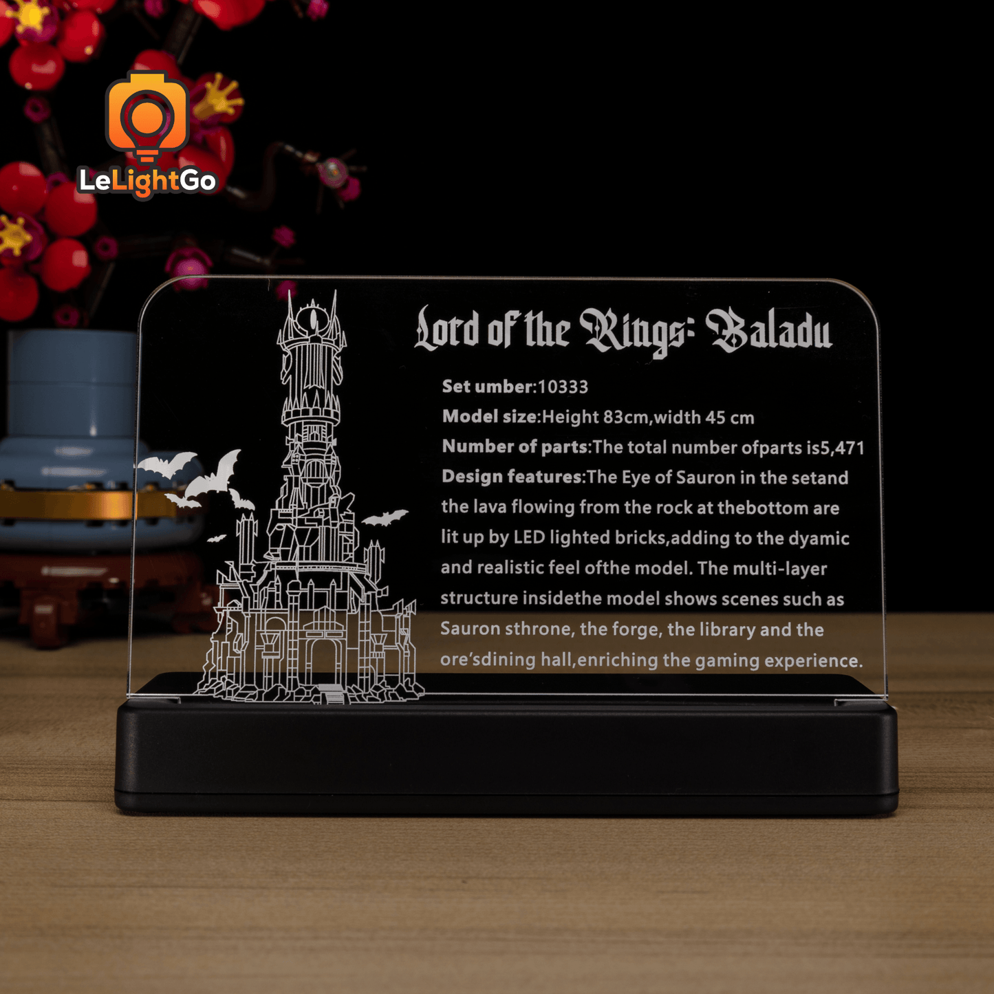 LED Nameplate for The Lord of the Rings: Barad-dûr 10333