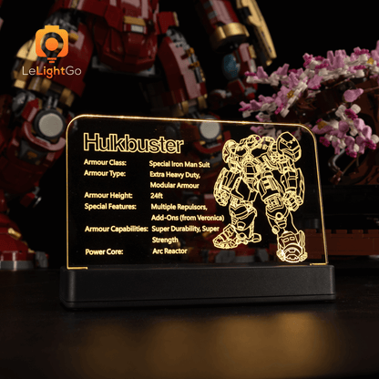 LED Nameplate for Hulkbuster 76210