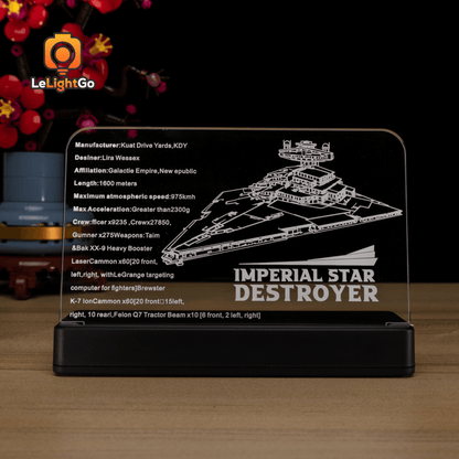 LED Nameplate for Imperial Star Destroyer 75394