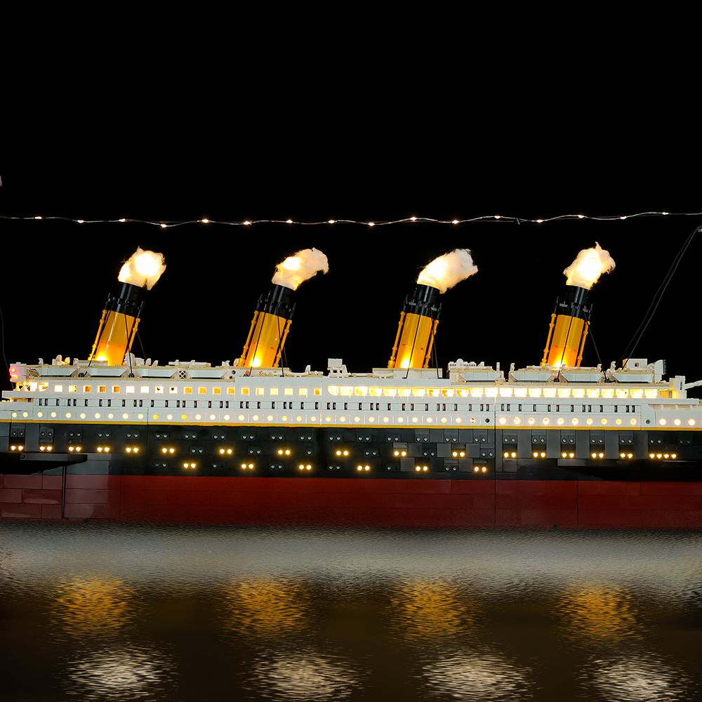 Titanic lit up at night
