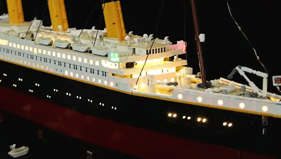Titanic funnels lighting up with the remote