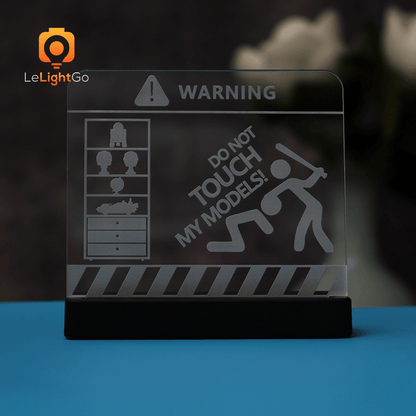 Funny LED Nameplate for Lego Warning Sign