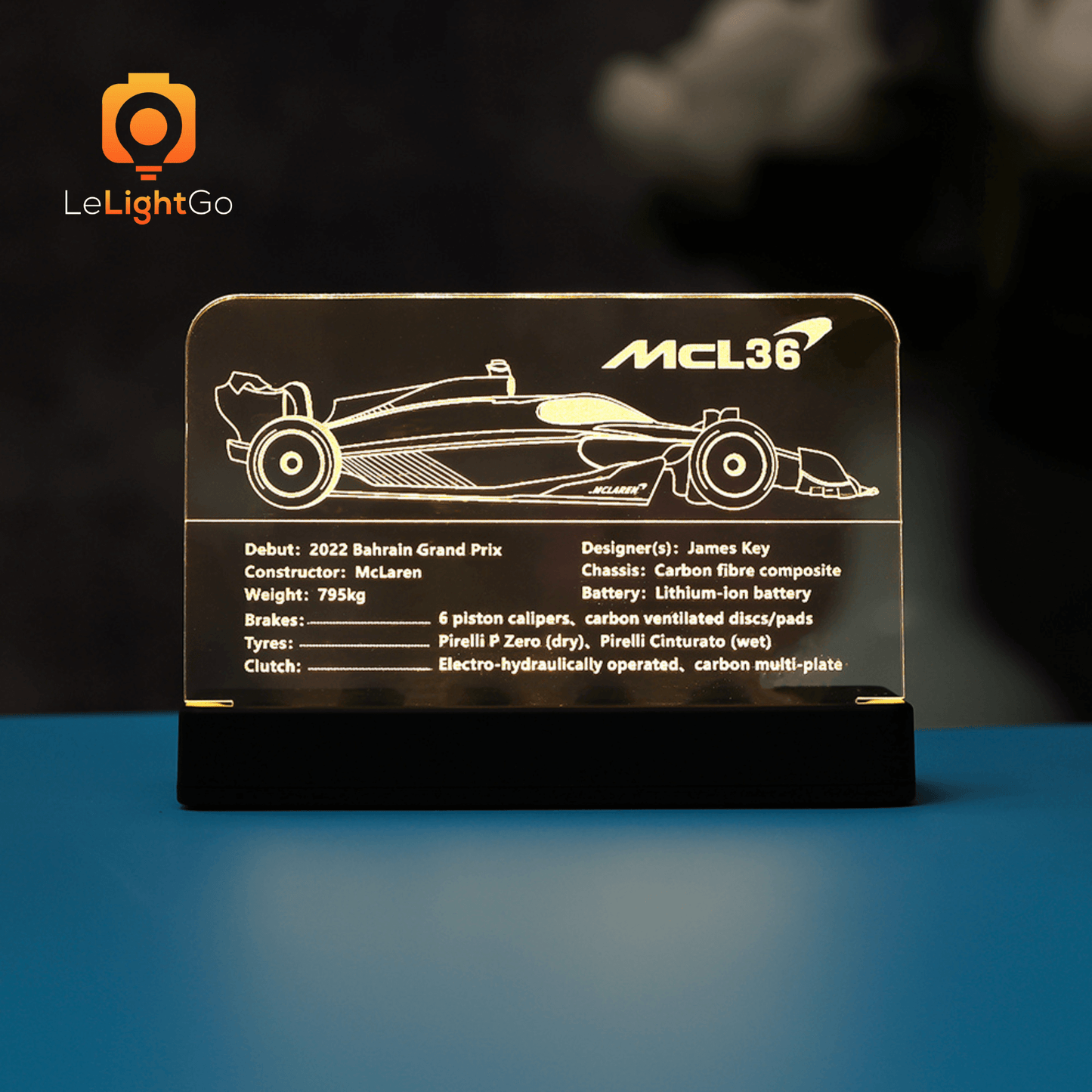 LED Nameplate for McLaren Formula 1 Race Car 42141