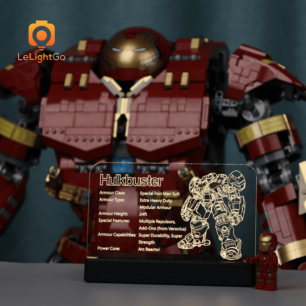 LED Nameplate for Hulkbuster 76210 LeLightGo