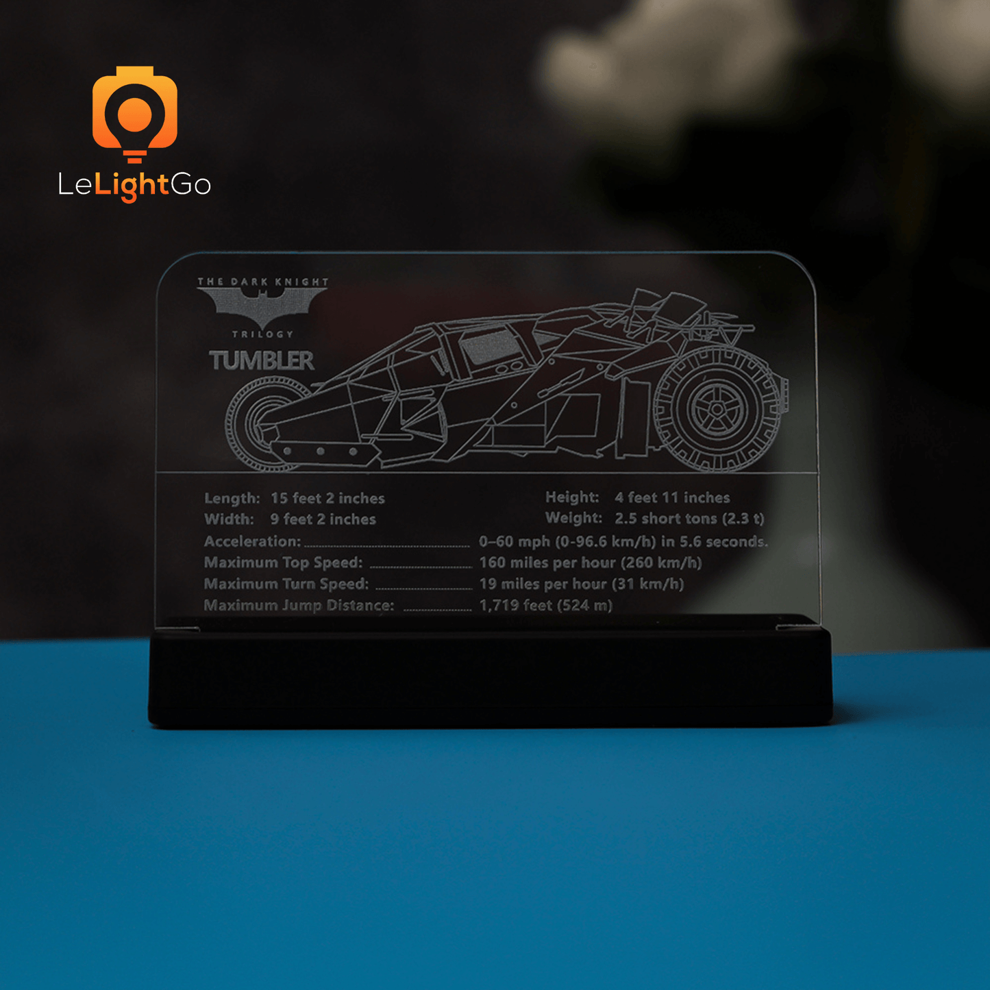 LED Nameplate for DC Batman Batmobile Tumbler 76240