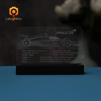LED Nameplate for McLaren Formula 1 Race Car 42141