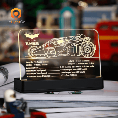 LED Nameplate for DC Batman Batmobile Tumbler 76240