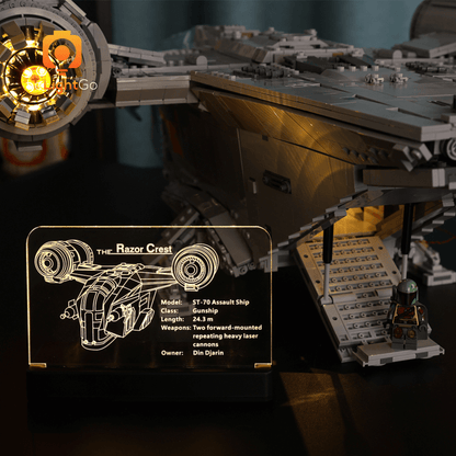 LED Nameplate for The Razor Crest 75331