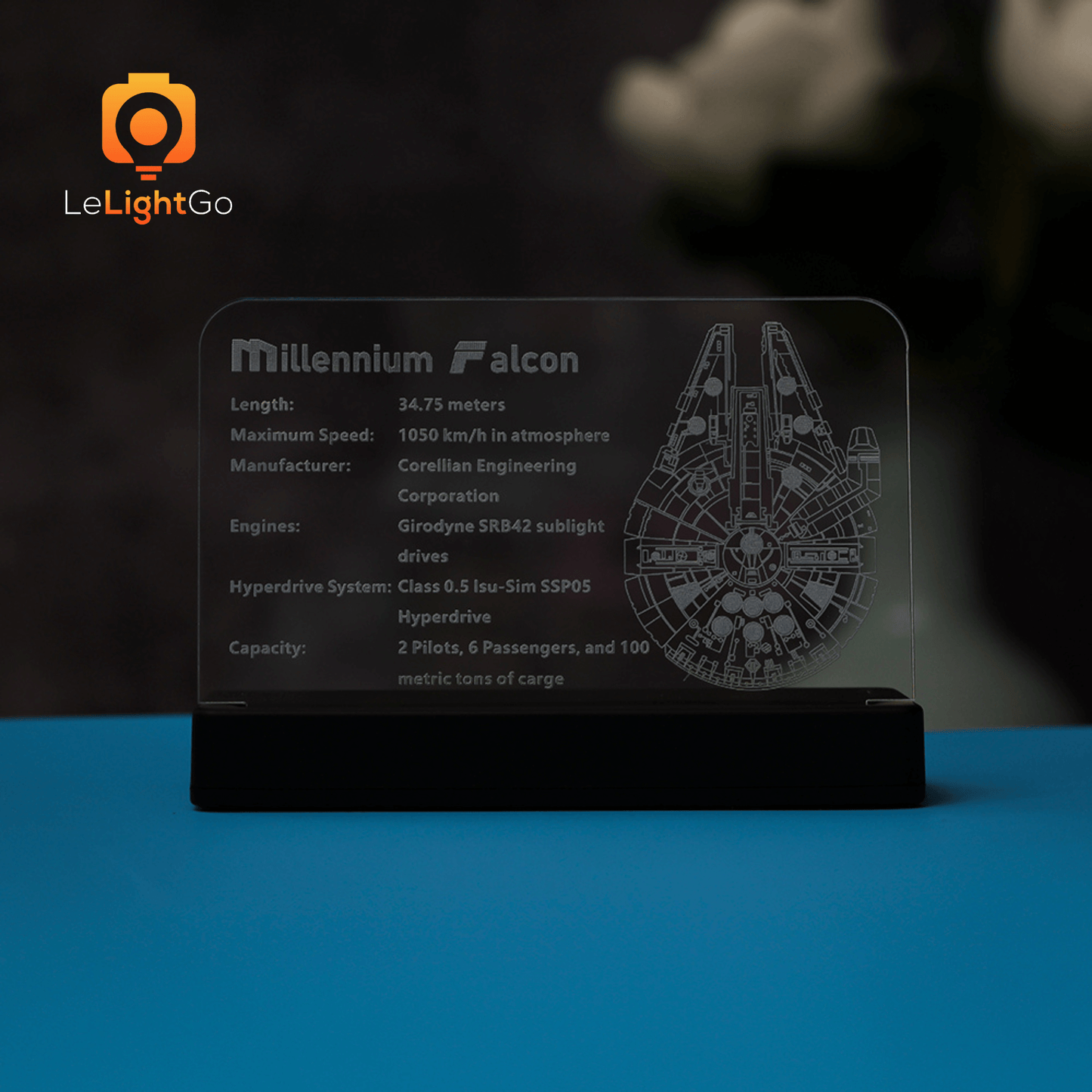 LED Nameplate for Star Wars UCS Millennium Falcon 75192