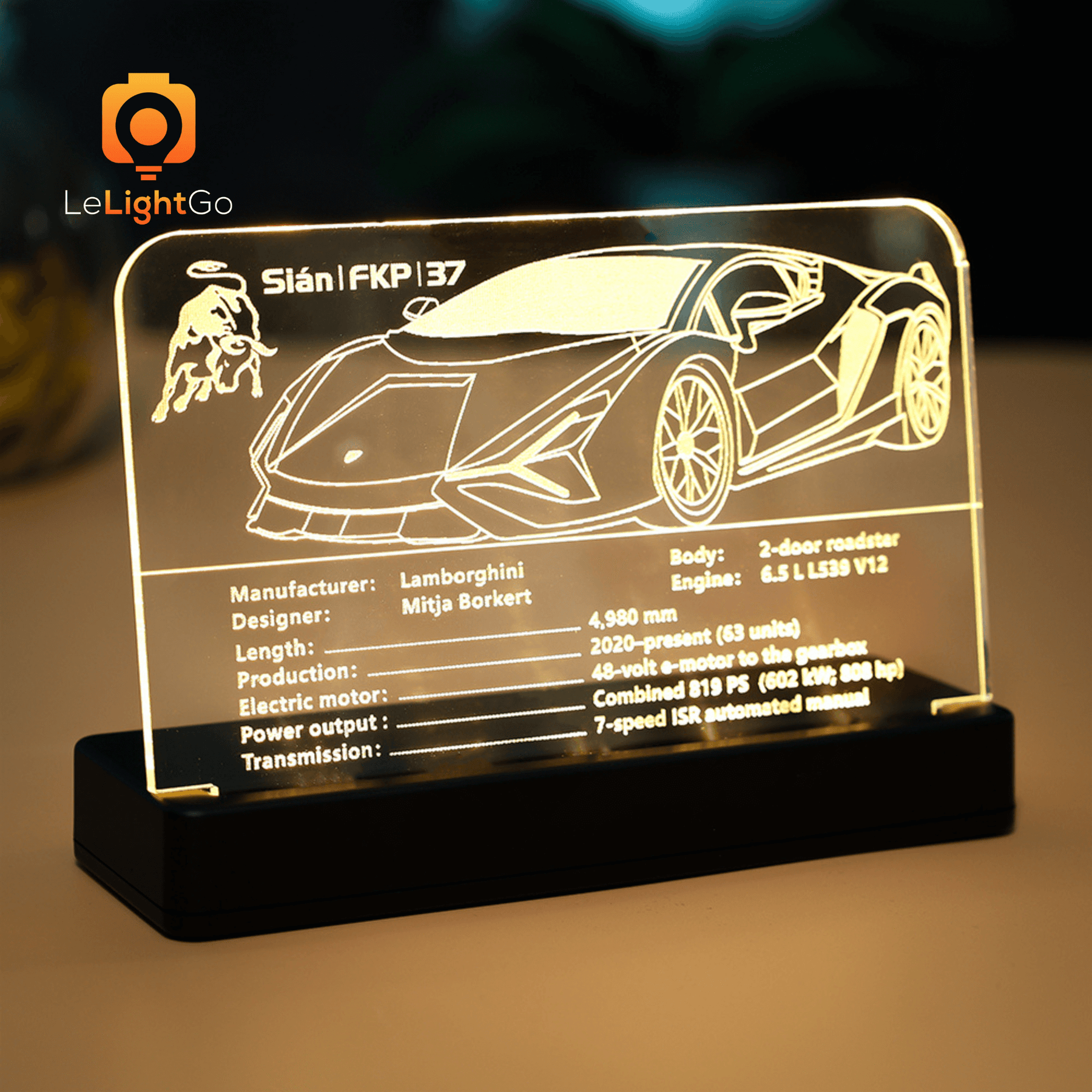 LED Nameplate for Lamborghini Sián FKP 37 42115 – LeLightGo