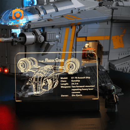 LED Nameplate for The Razor Crest 75331