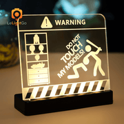 Funny LED Nameplate for Lego Warning Sign