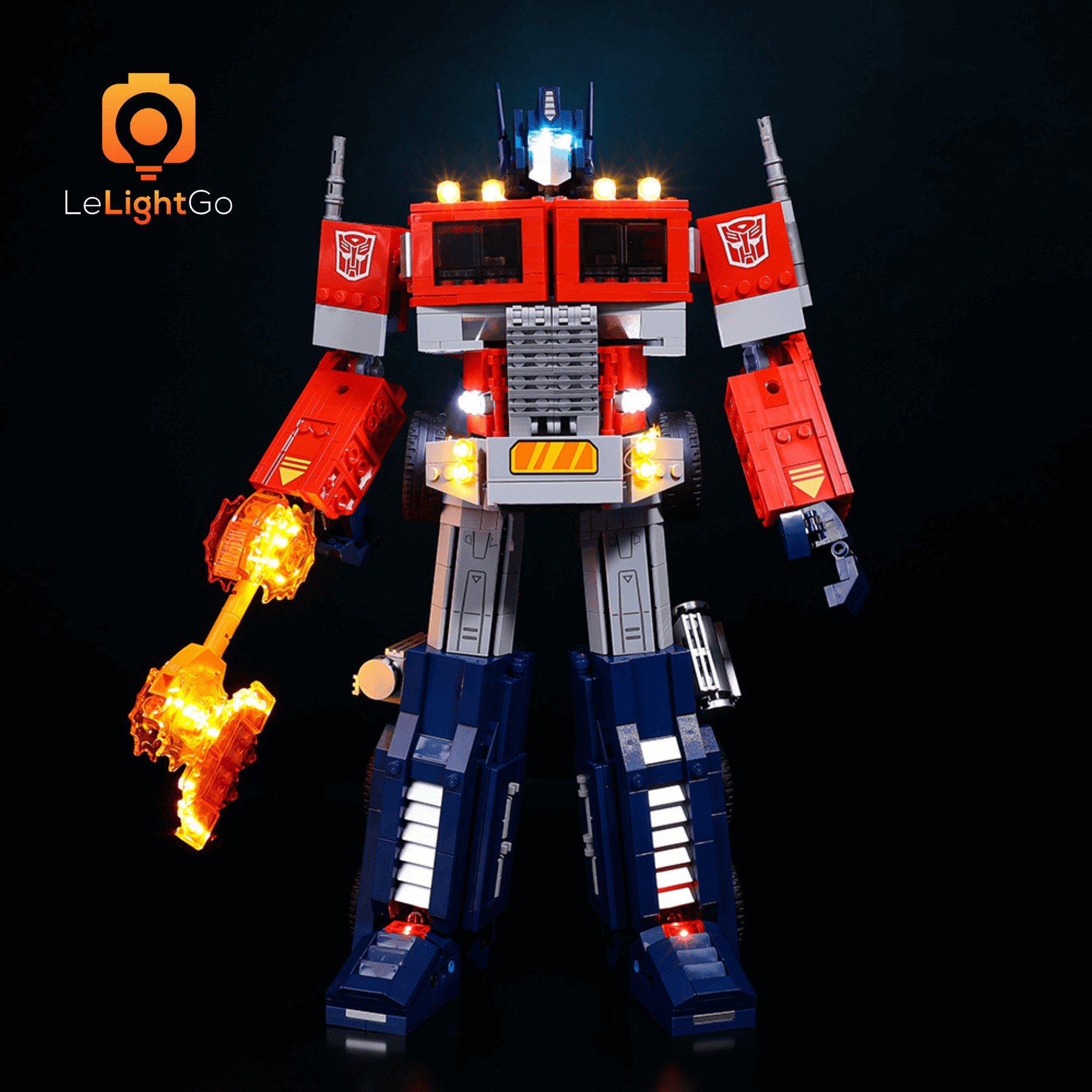 Welkin DC LED Light Kit for Lego Transformers Optimus Prime 10302  Convertible Building Set, USB Connecting Lighting Set Compatible with Lego  10302